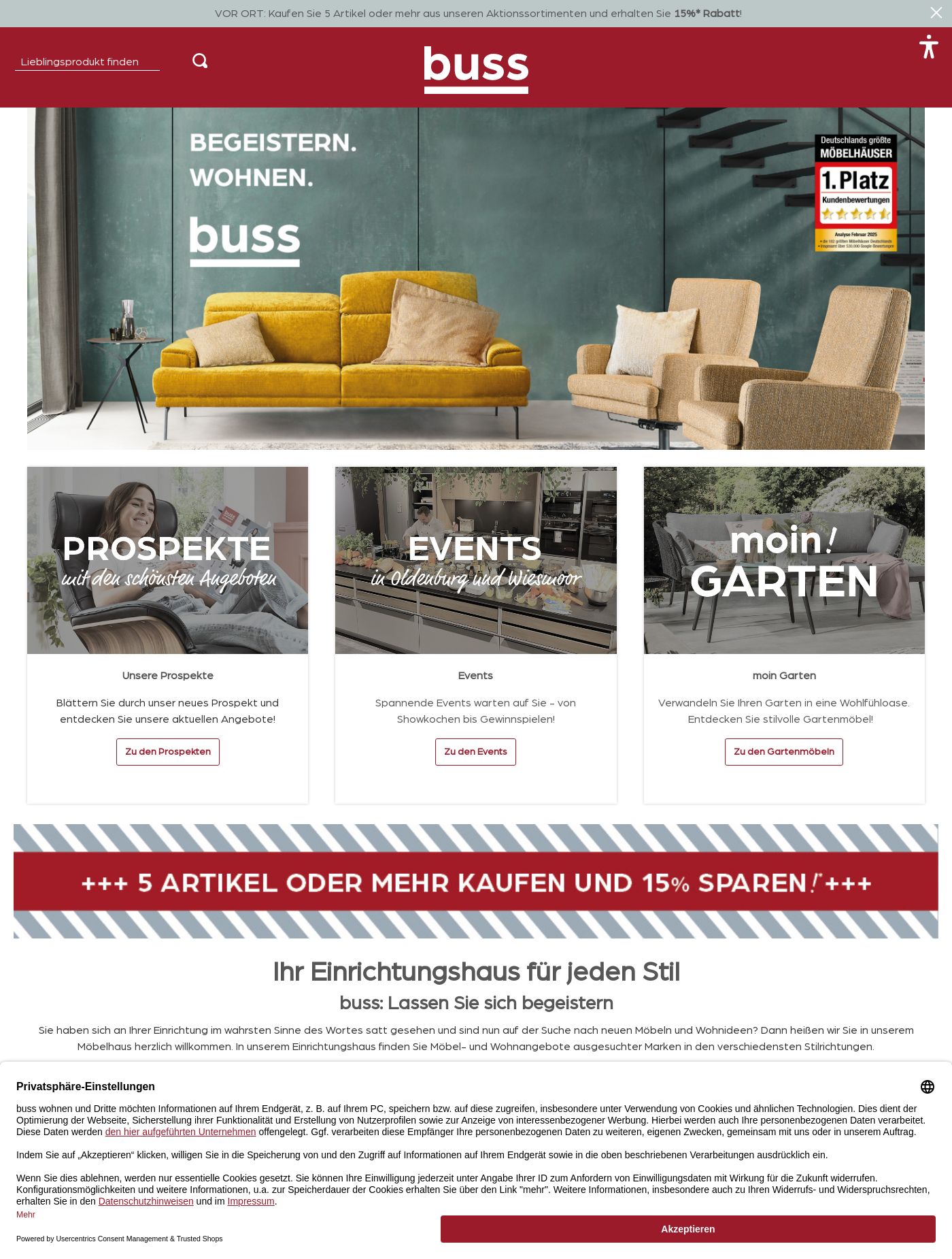 Prospekt Möbel Buss 28.07.2025 - 06.08.2025