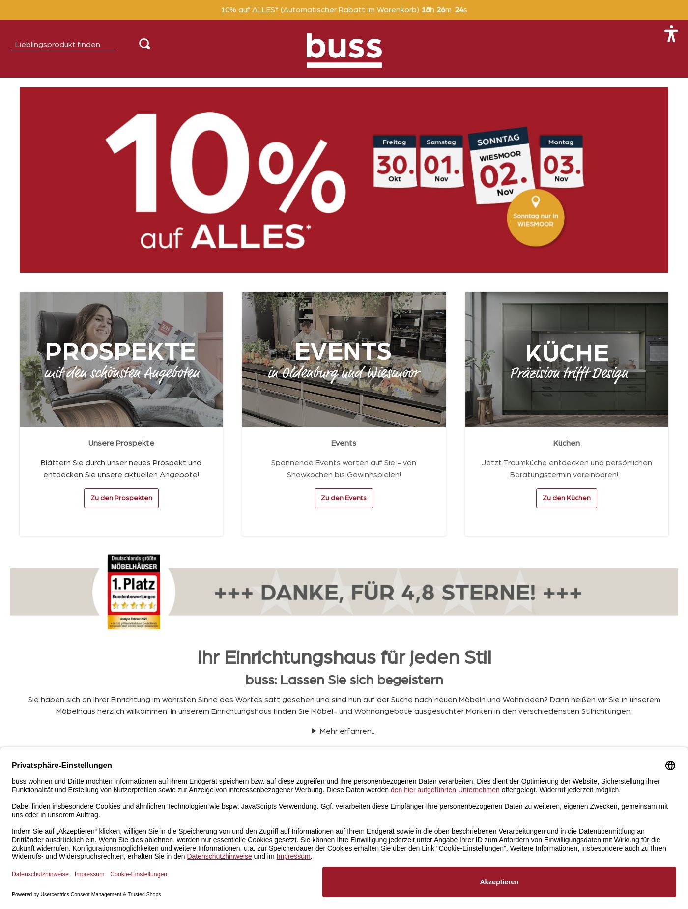 Prospekt Möbel Buss 03.11.2025 - 12.11.2025