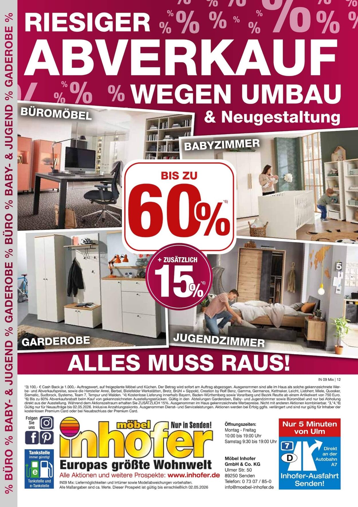 Prospekt Möbel Inhofer 16.04.2026 - 24.04.2026