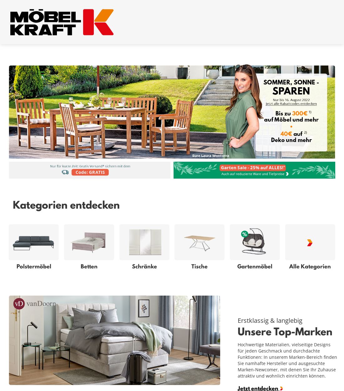 Prospekt Möbel Kraft 15.08.2022 - 24.08.2022