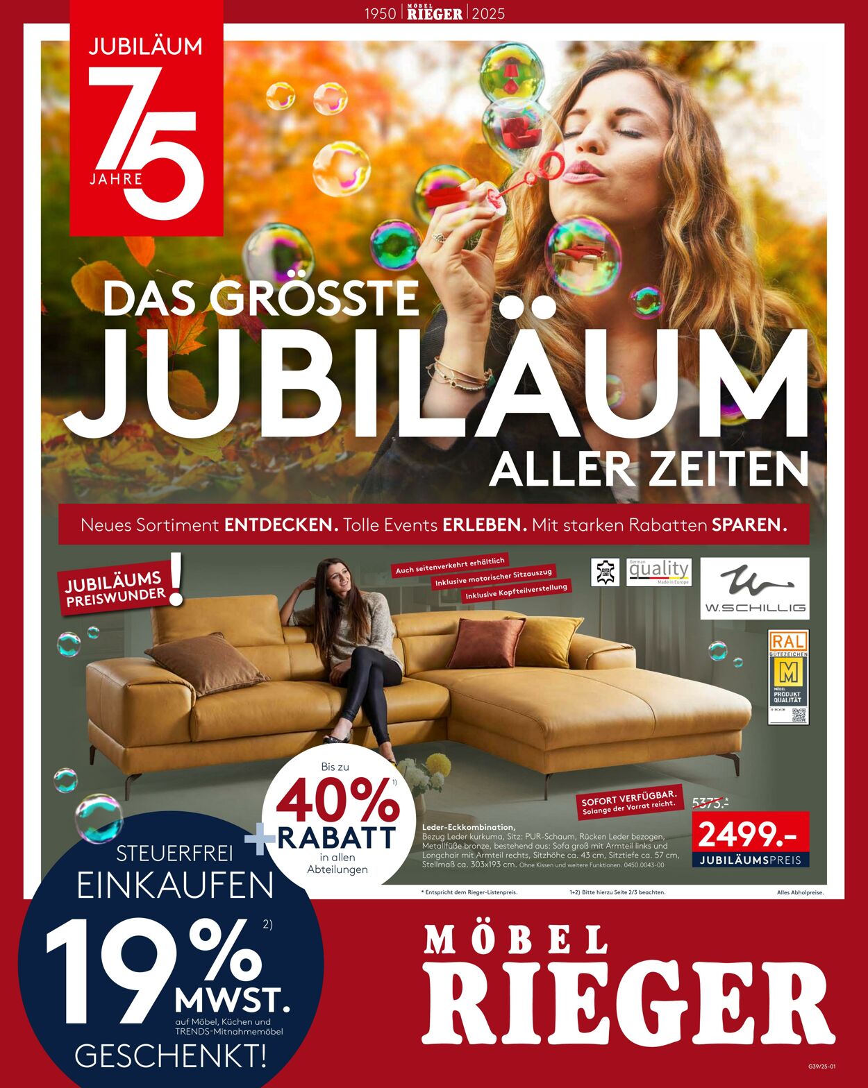 Prospekt Möbel Rieger 25.09.2025 - 09.10.2025