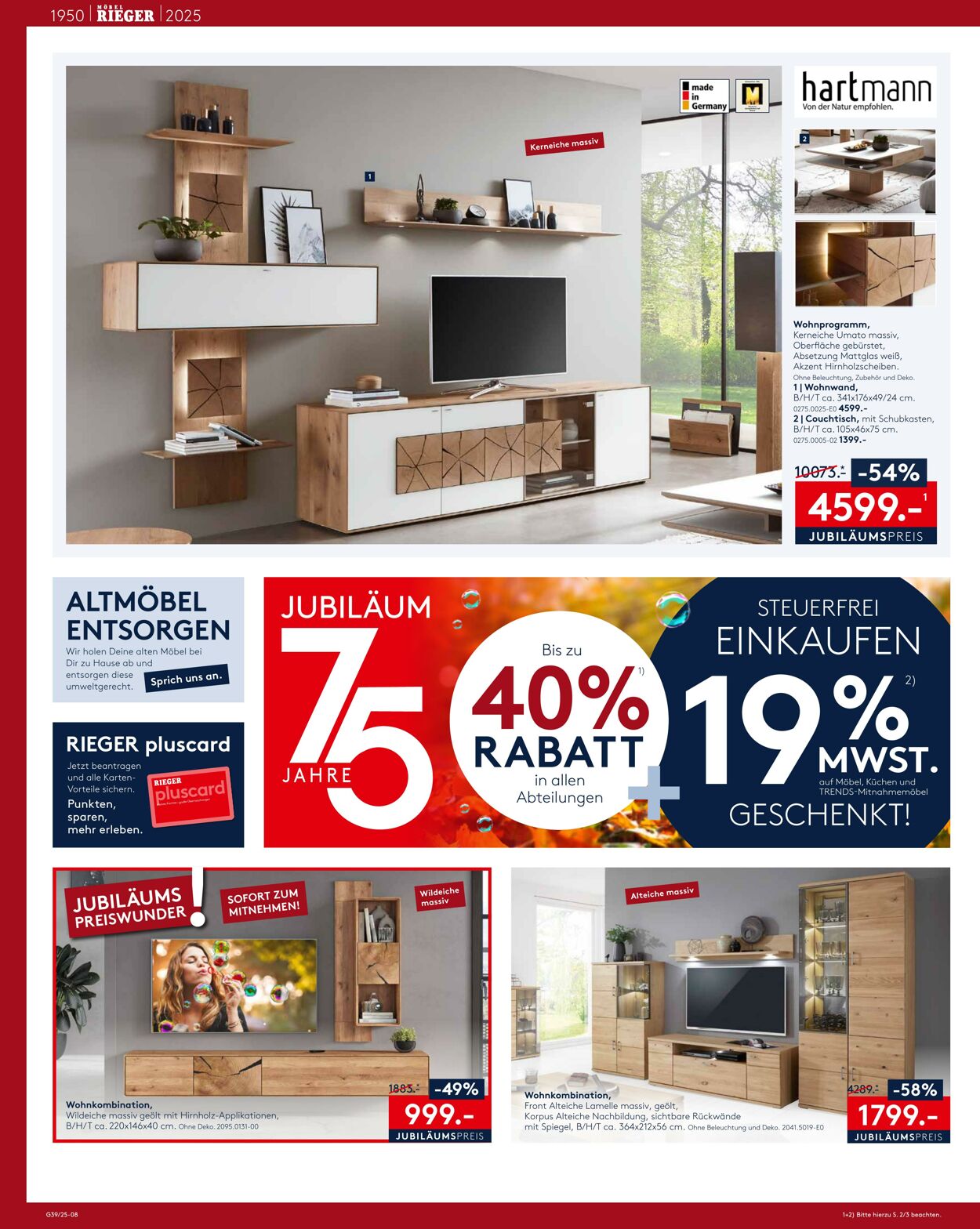 Prospekt Möbel Rieger 25.09.2025 - 09.10.2025