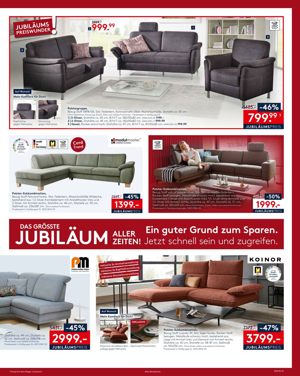 Prospekt Möbel Rieger 25.09.2025 - 09.10.2025
