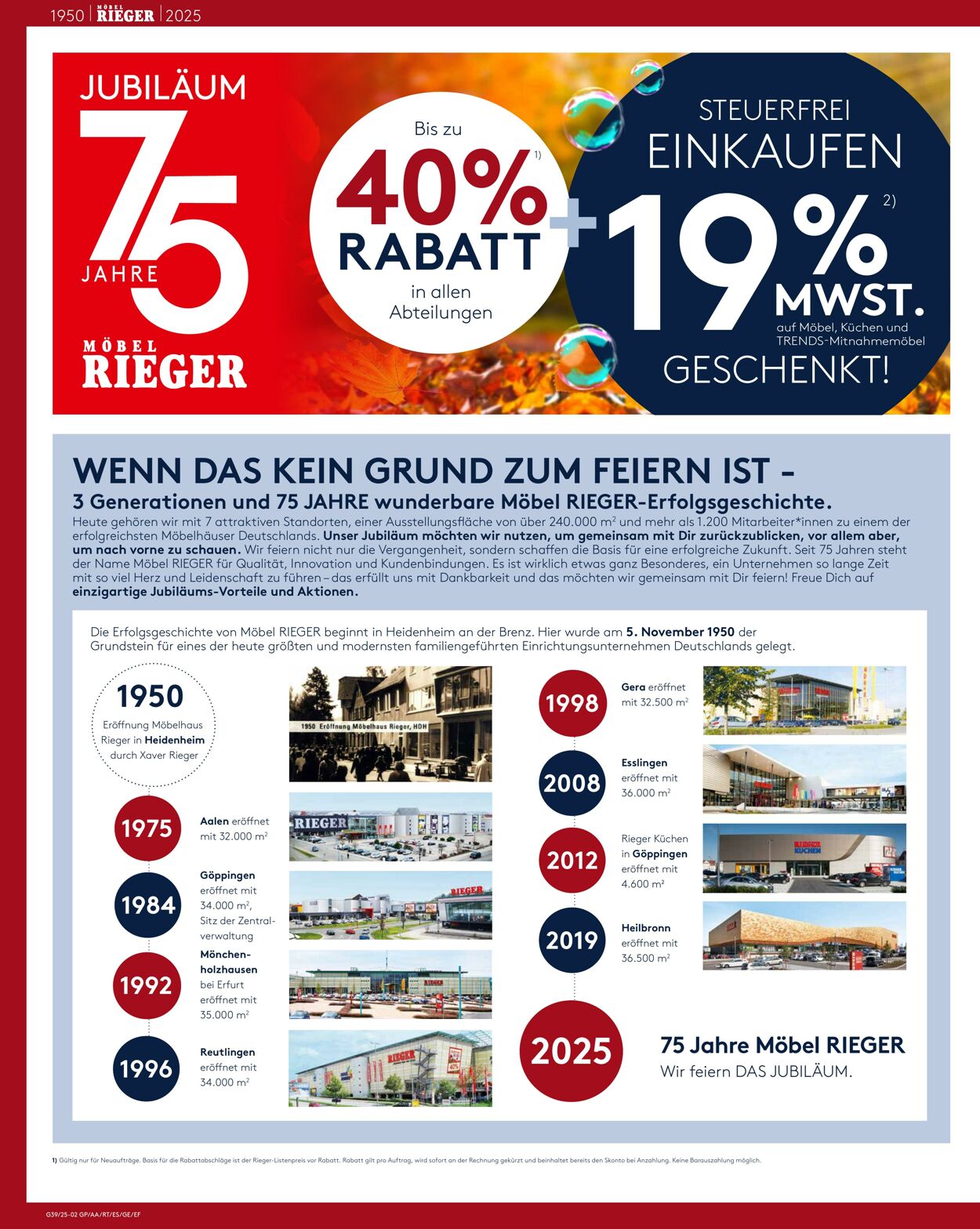 Prospekt Möbel Rieger 25.09.2025 - 09.10.2025