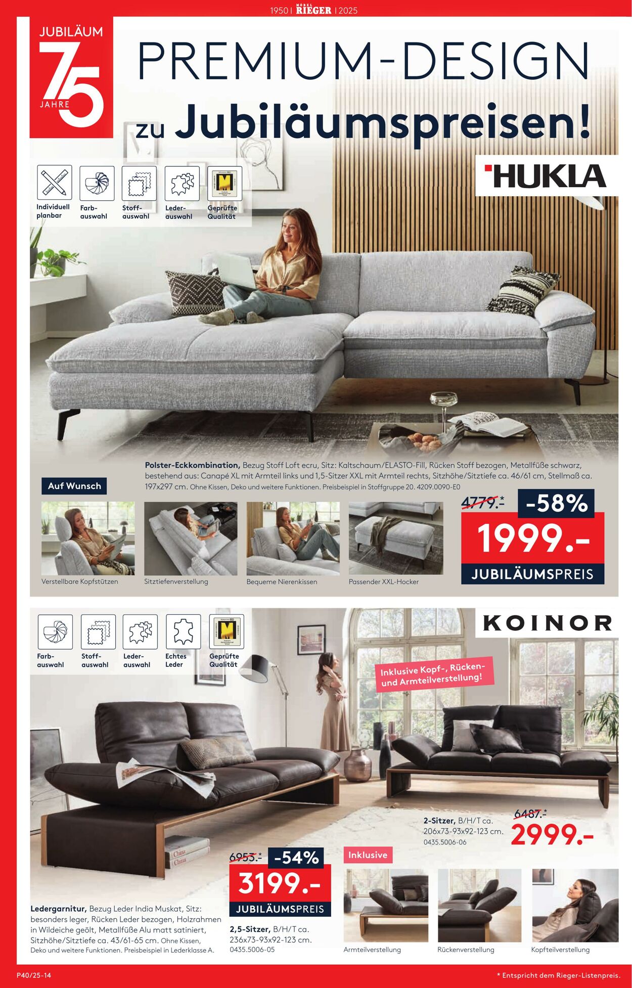 Prospekt Möbel Rieger 02.10.2025 - 16.10.2025