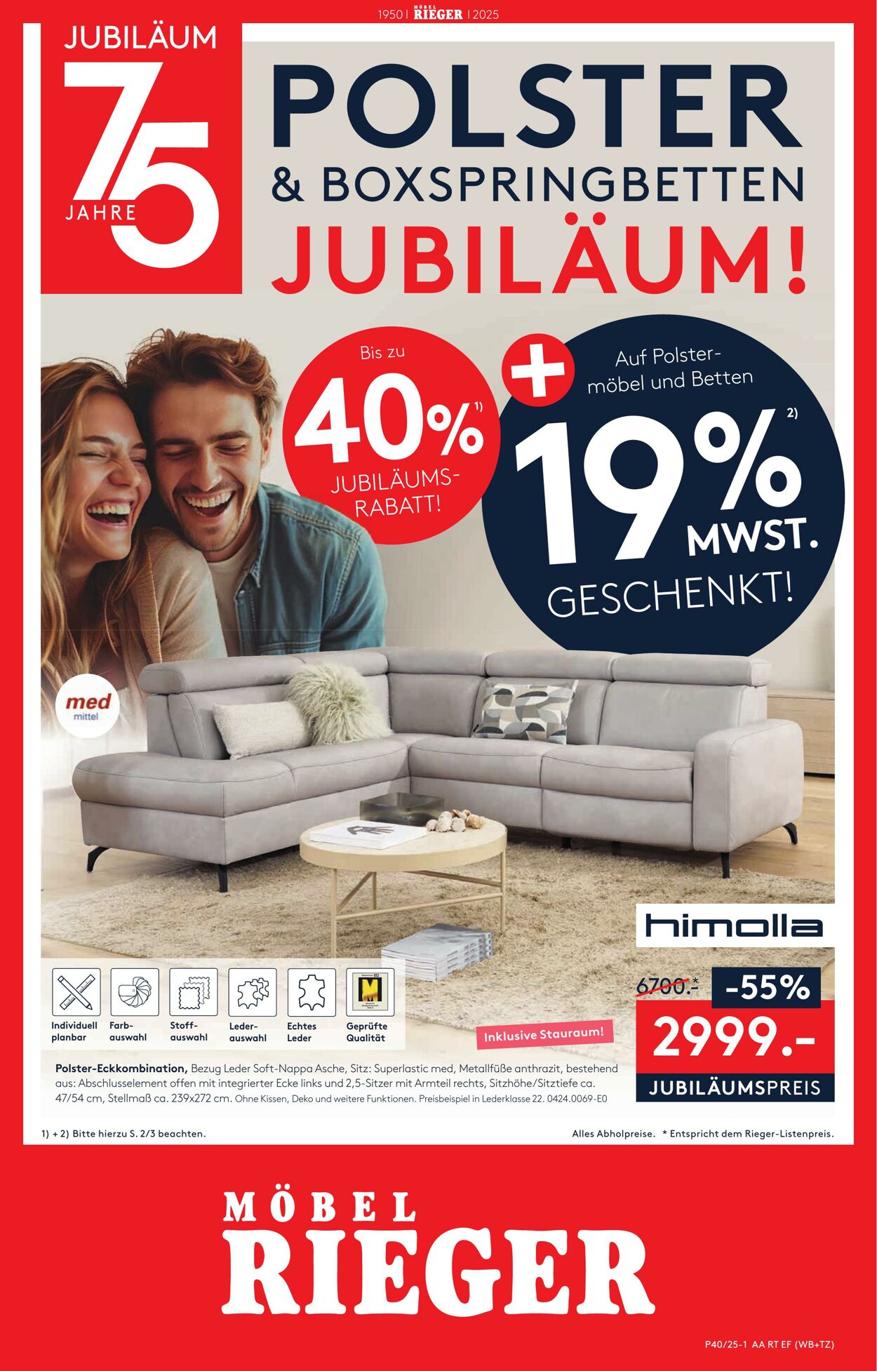 Prospekt Möbel Rieger 02.10.2025 - 16.10.2025