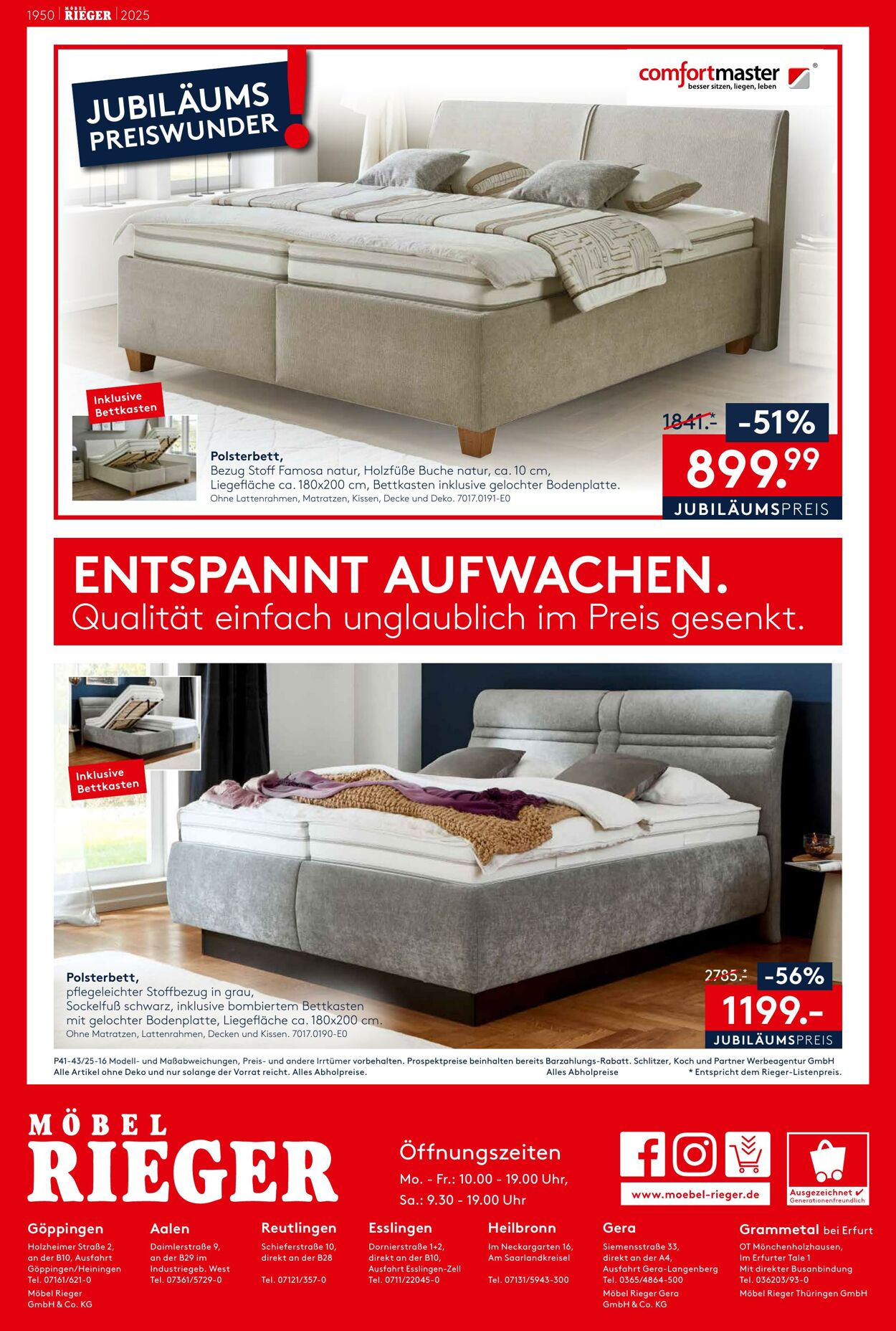 Prospekt Möbel Rieger 09.10.2025 - 23.10.2025