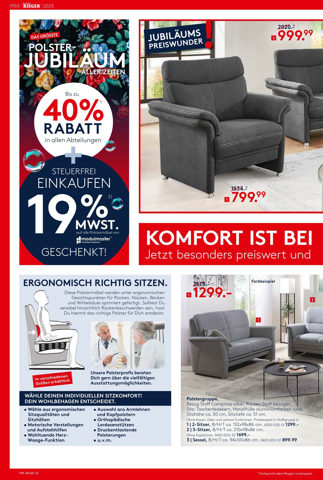 Prospekt Möbel Rieger 09.10.2025 - 23.10.2025