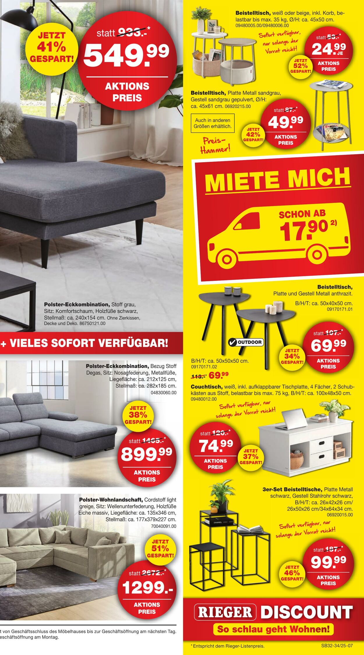 Prospekt Möbel Rieger 11.08.2025 - 25.08.2025