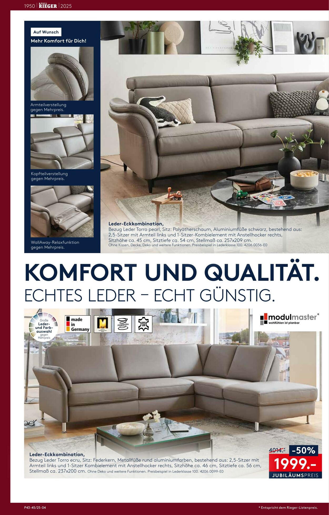 Prospekt Möbel Rieger 22.10.2025 - 05.11.2025