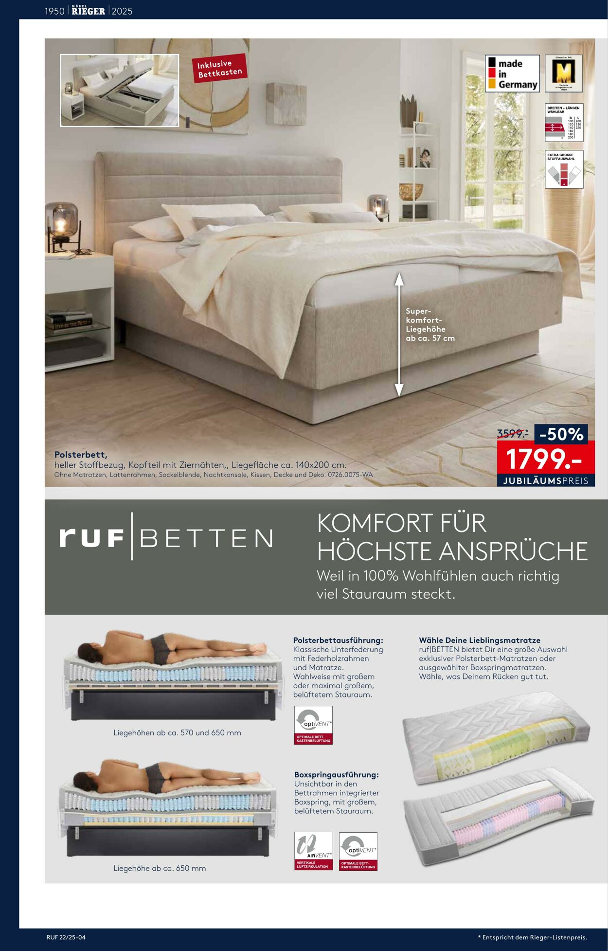 Prospekt Möbel Rieger 28.05.2025 - 04.06.2025