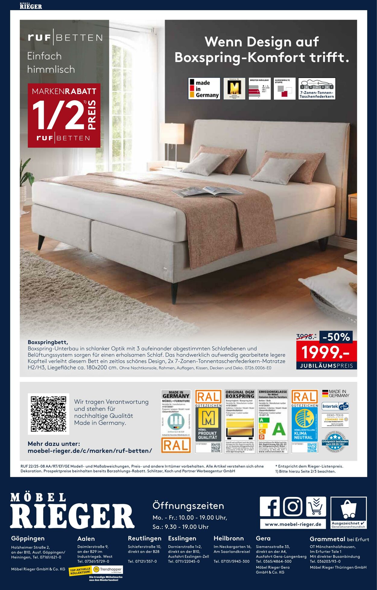Prospekt Möbel Rieger 28.05.2025 - 04.06.2025
