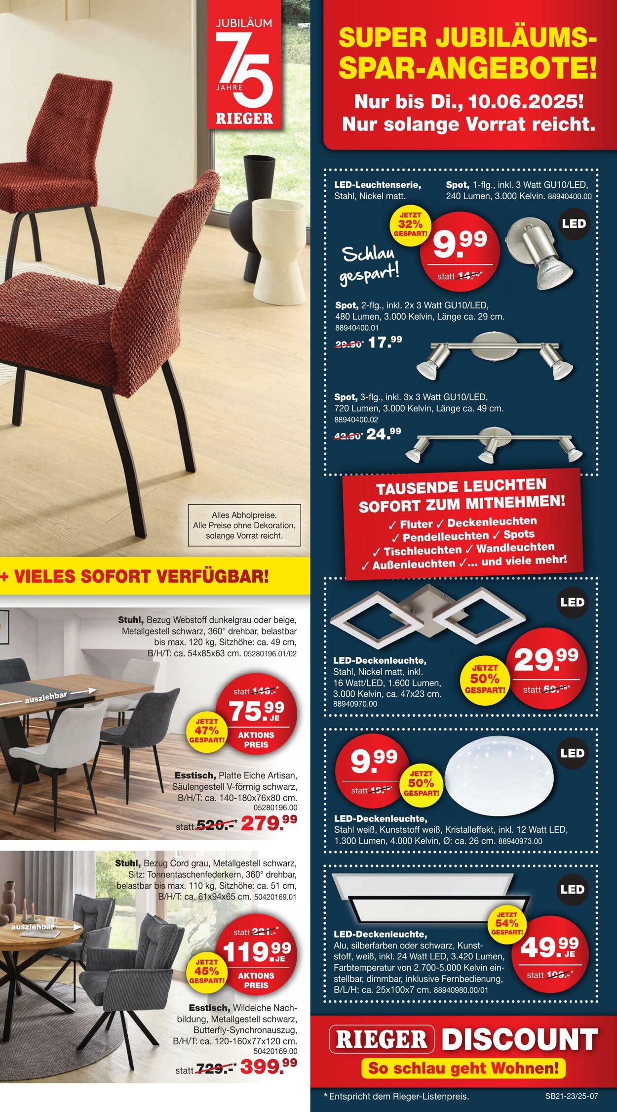 Prospekt Möbel Rieger 25.05.2025 - 08.06.2025