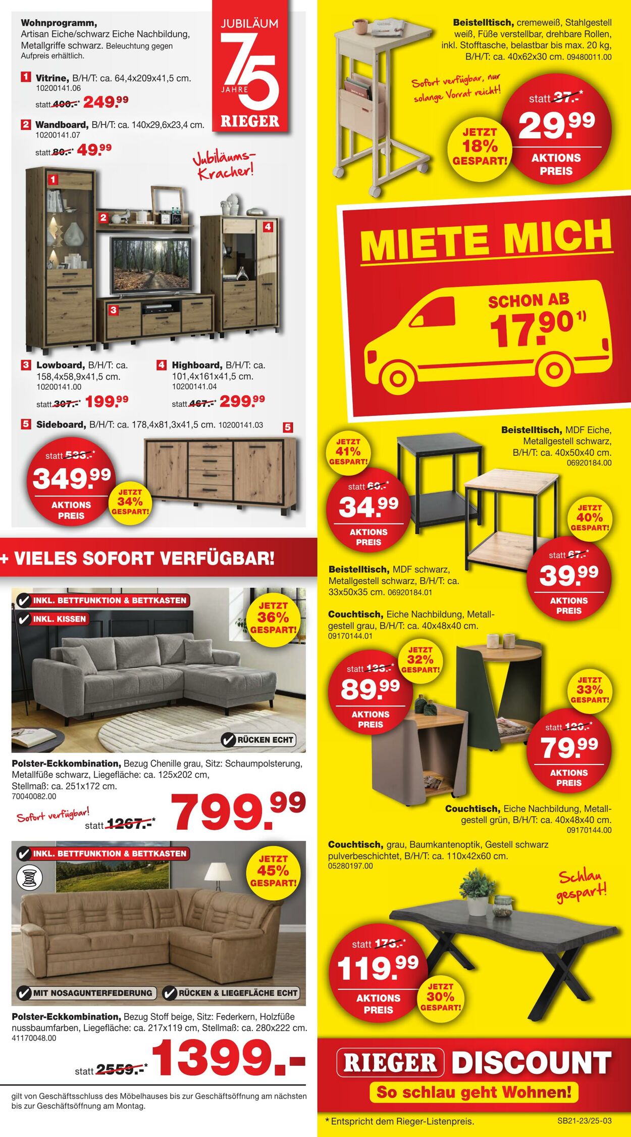 Prospekt Möbel Rieger 25.05.2025 - 08.06.2025