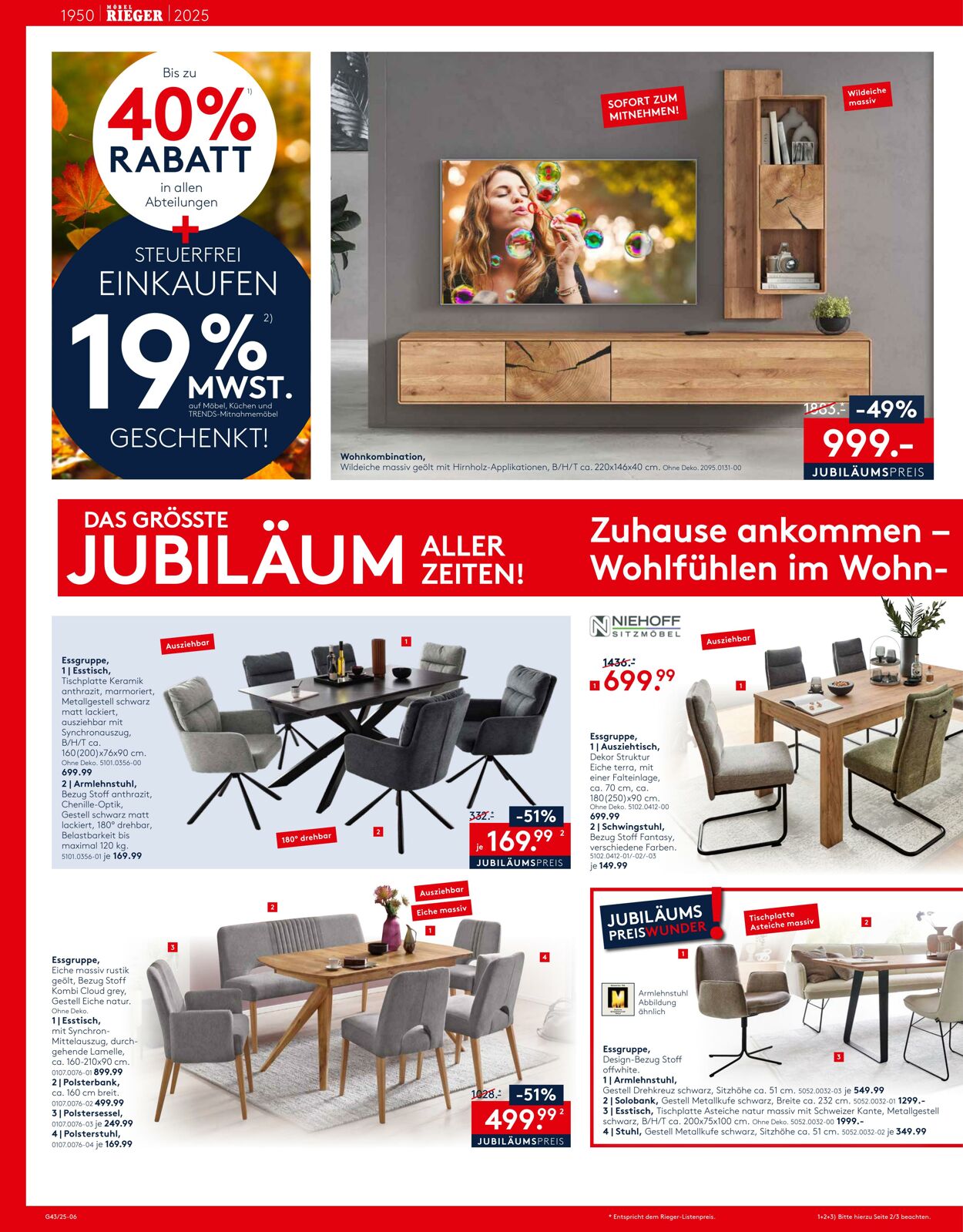 Prospekt Möbel Rieger 22.10.2025 - 05.11.2025