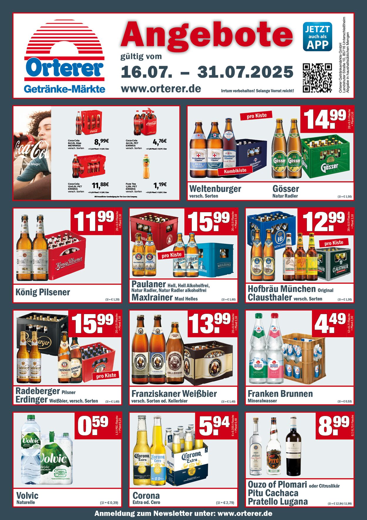 Prospekt Orterer Getränkemärkte 16.07.2025 - 31.07.2025