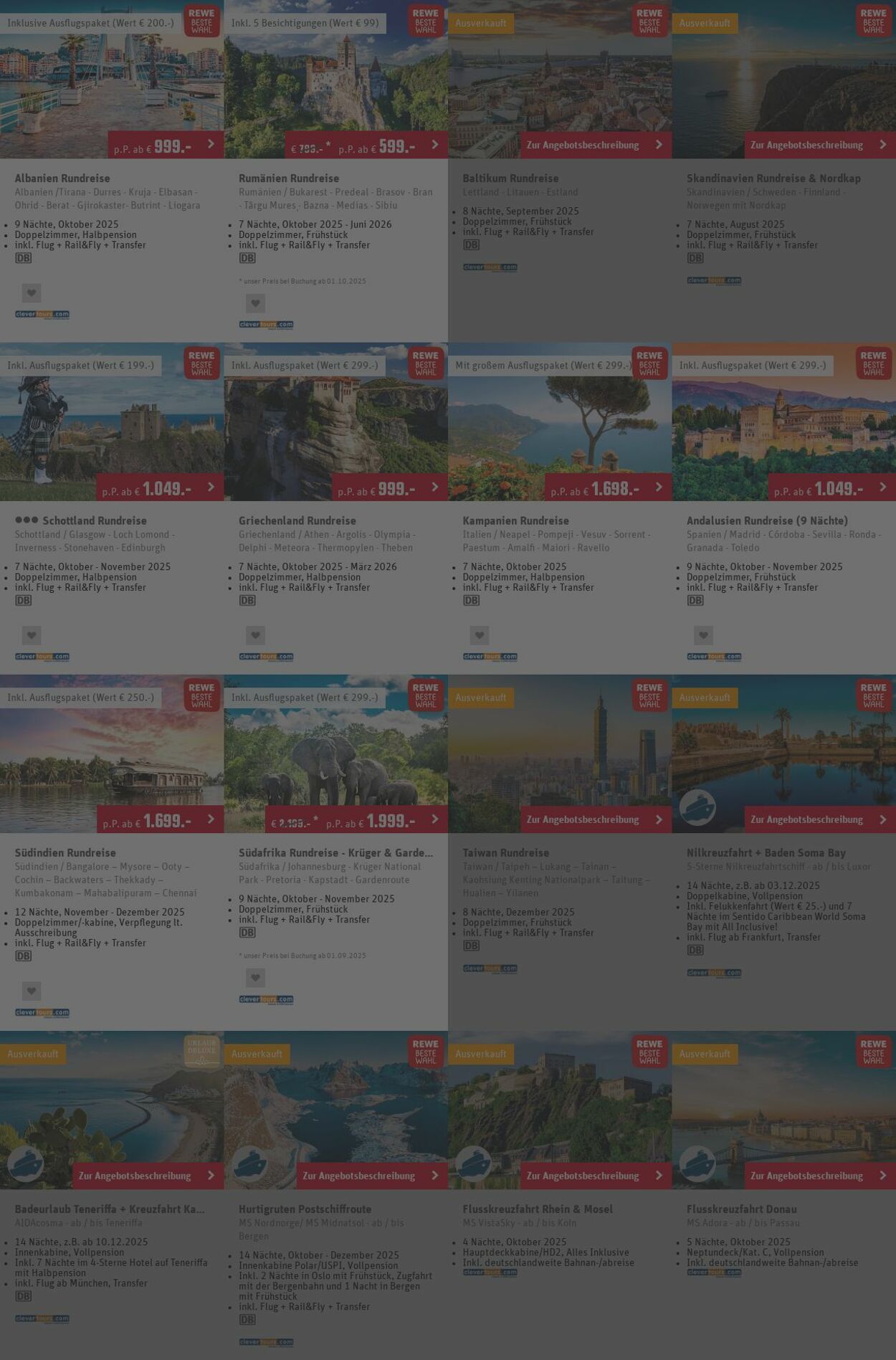 Prospekt REWE Reisen 18.08.2025 - 27.08.2025
