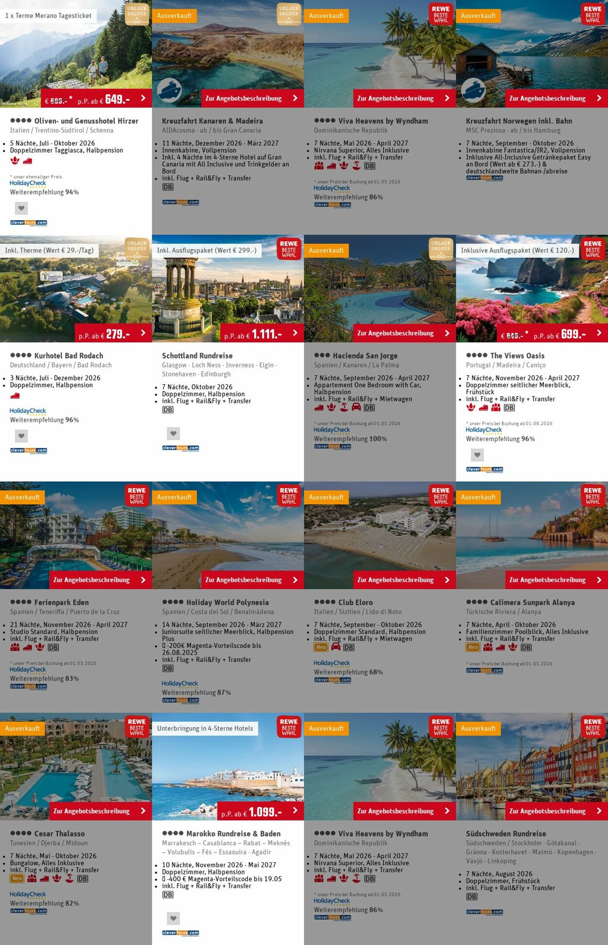 Prospekt Rewe - Angebote Prospekt April 2026 | REWE Reisen 20 Jul, 2026 - 29 Jul, 2026