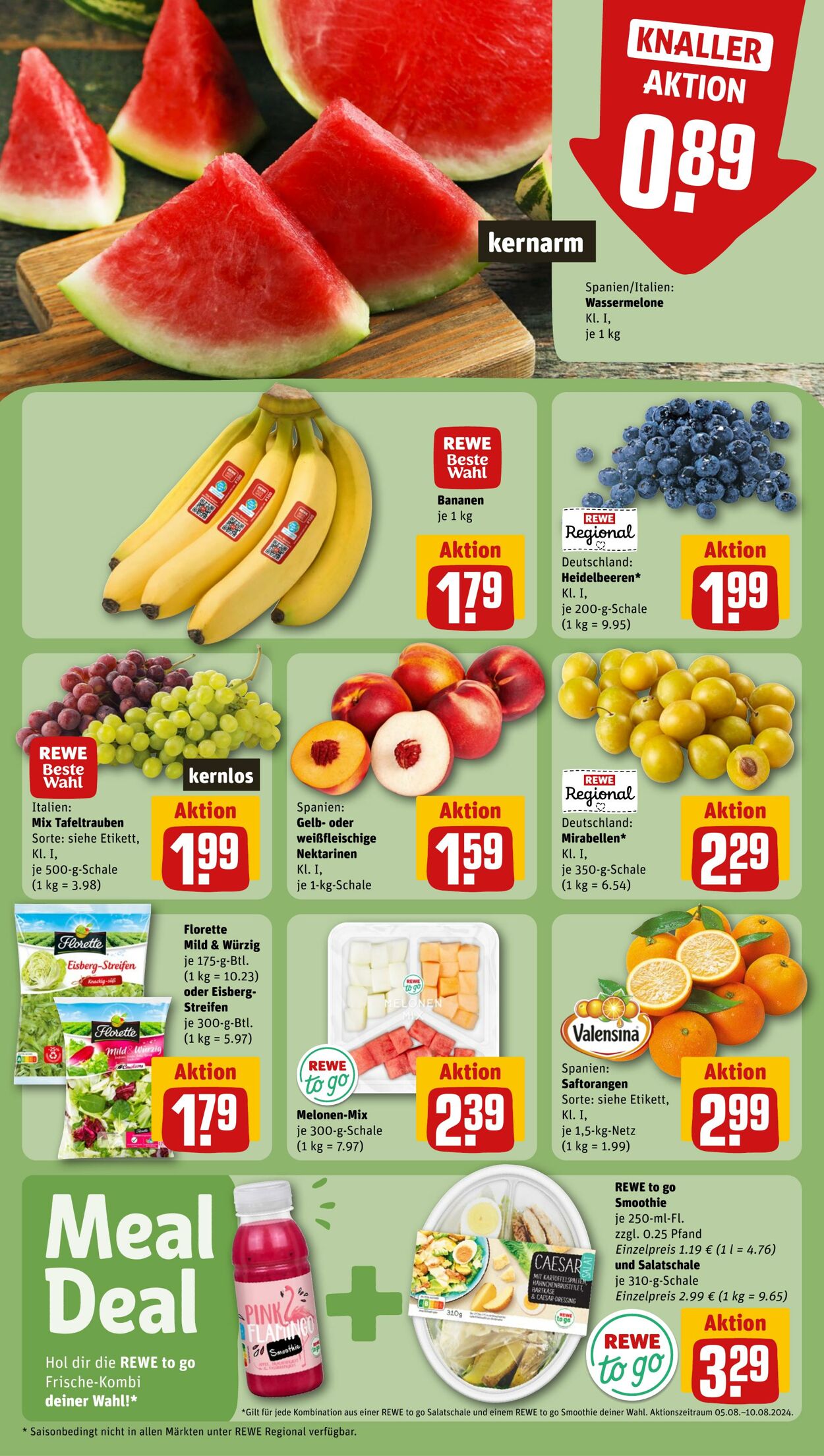 Prospekt Rewe 05.08.2024 - 10.08.2024