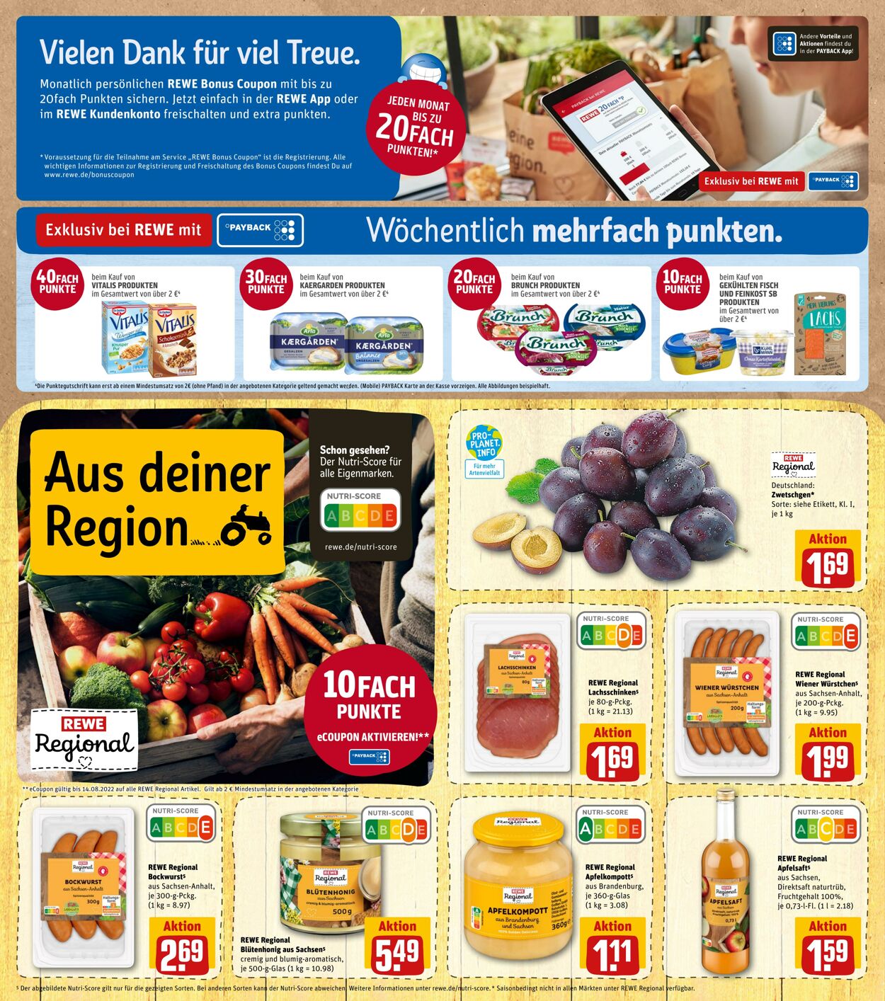 Prospekt Rewe 08.08.2022 - 13.08.2022