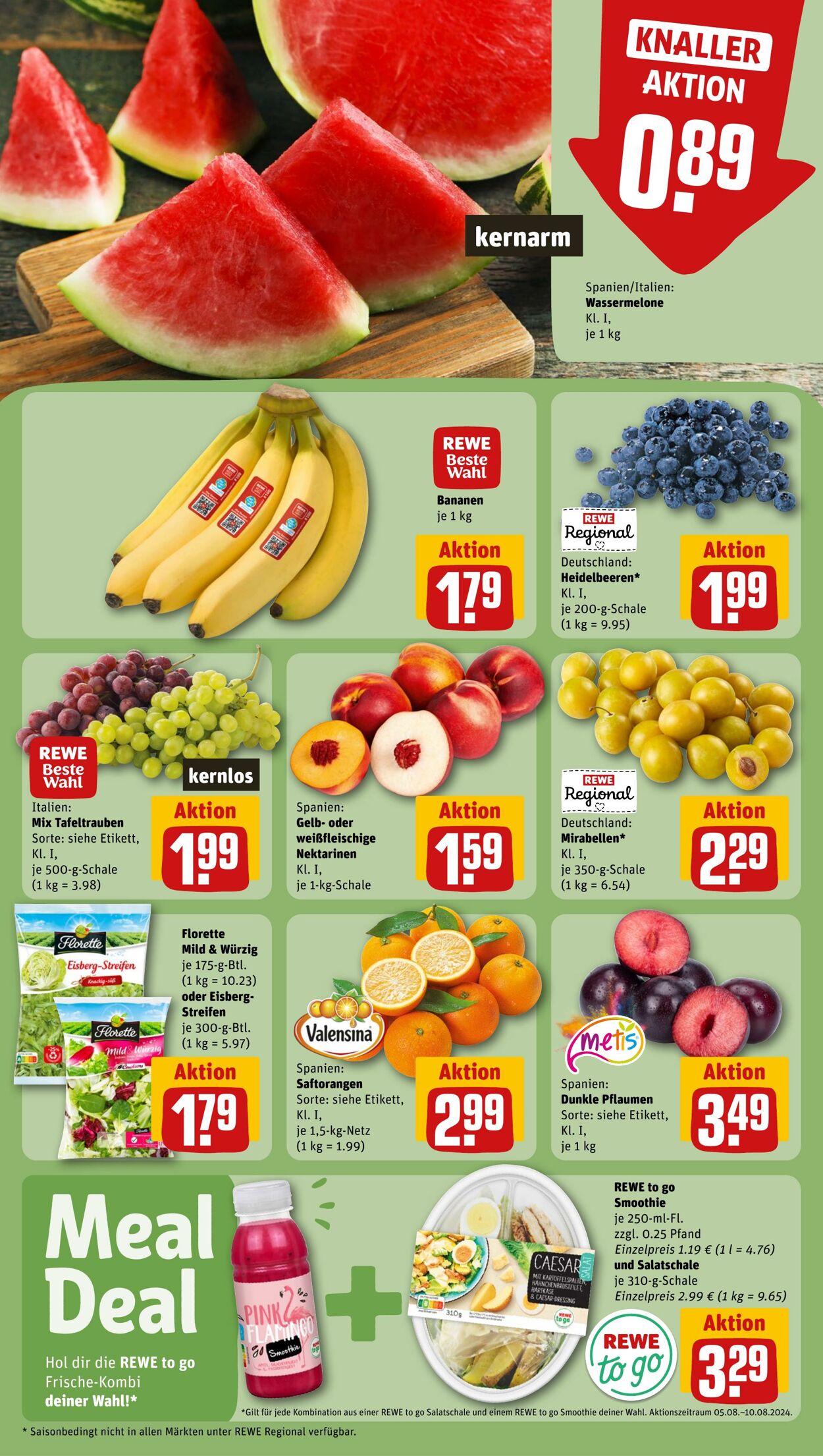 Prospekt Rewe 05.08.2024 - 10.08.2024