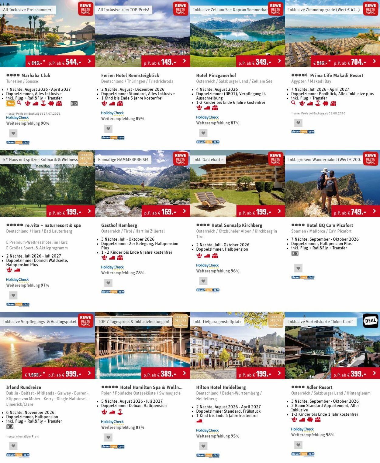 Prospekt Rewe - REWE Reise-Angebote der Woche | REWE Reisen 27 Jul, 2026 - 5 Aug, 2026