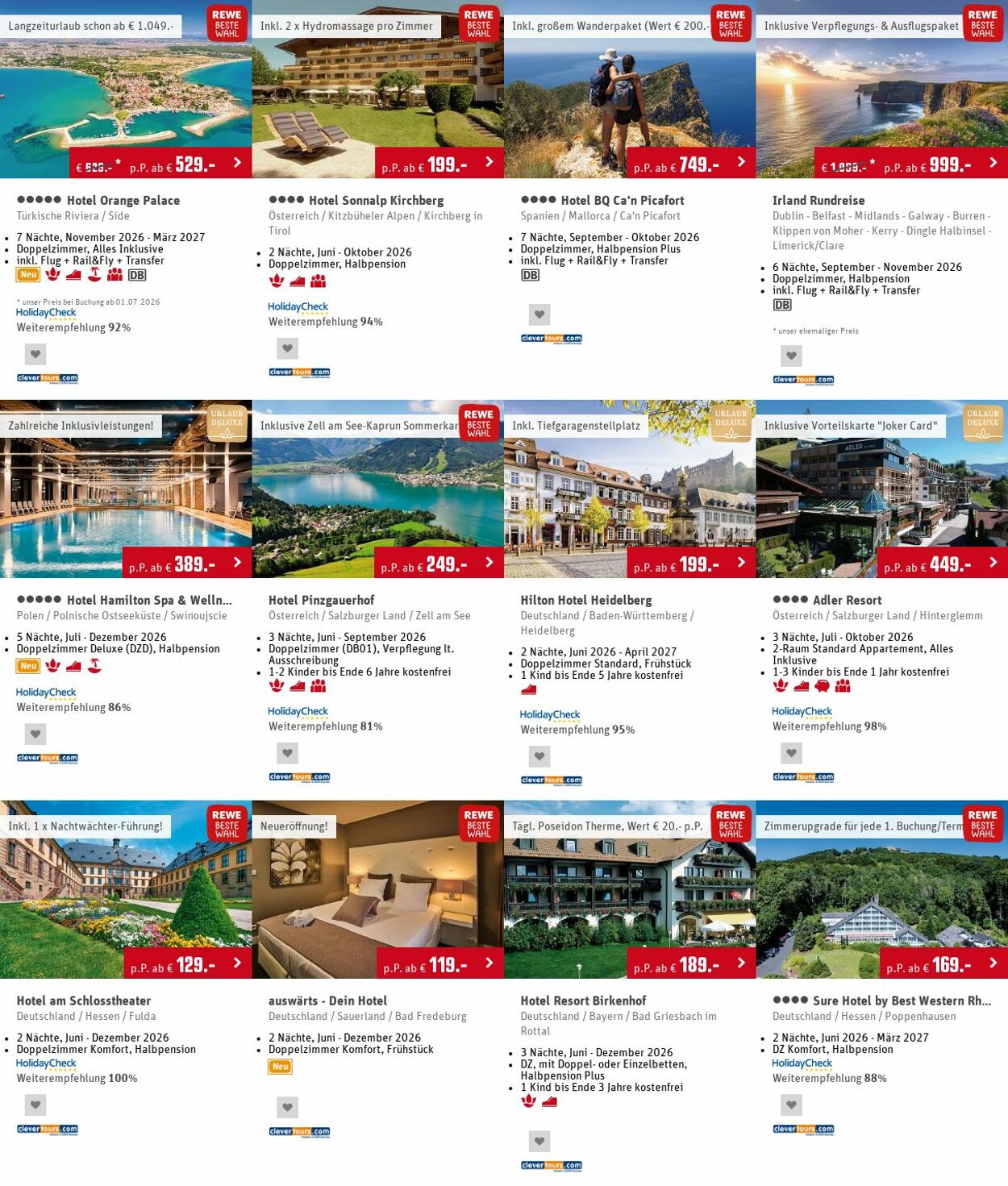 Prospekt Rewe - REWE Reise-Angebote der Woche | REWE Reisen 15 Jun, 2026 - 24 Jun, 2026