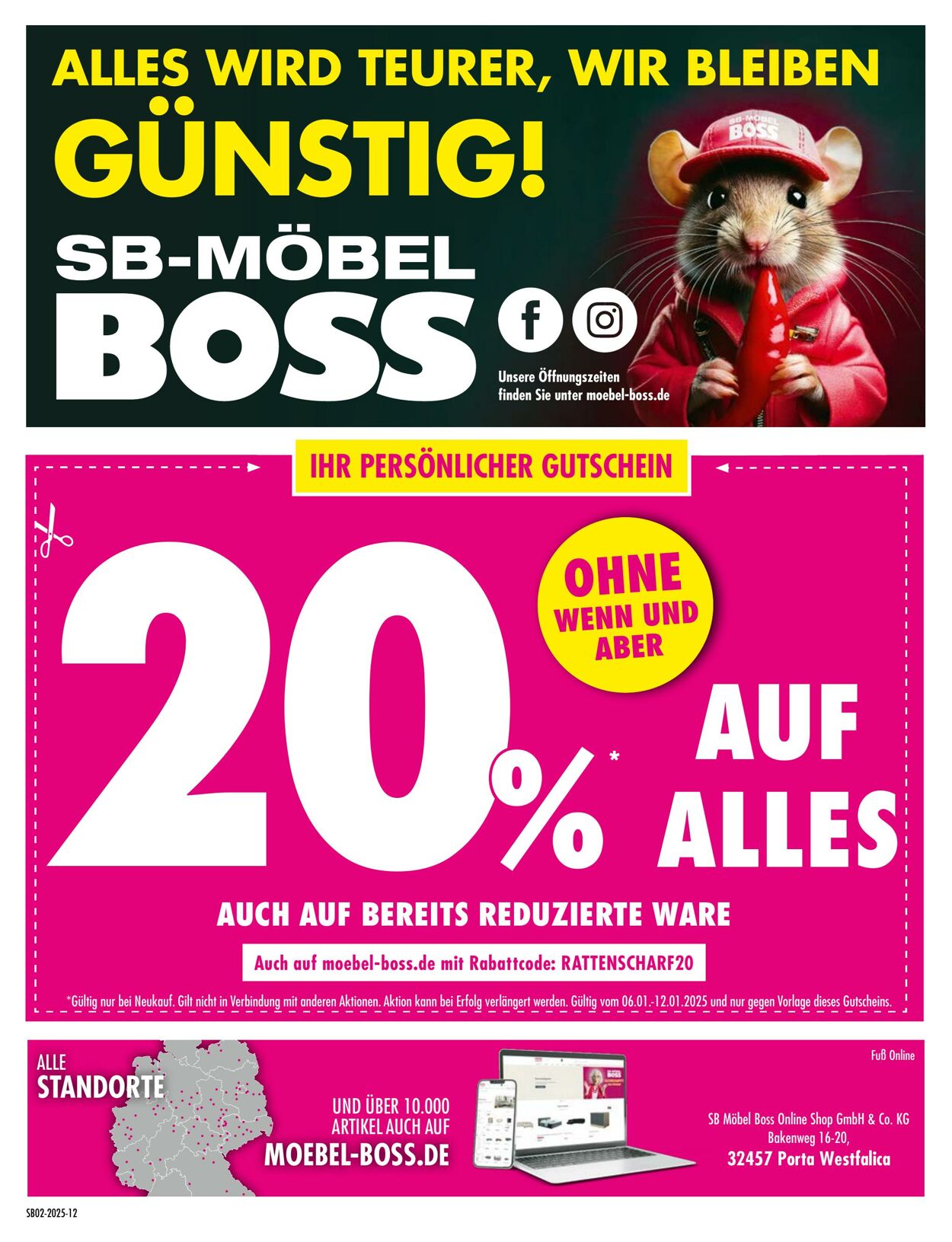 Prospekt SB Möbel Boss 06.01.2025 - 12.01.2025