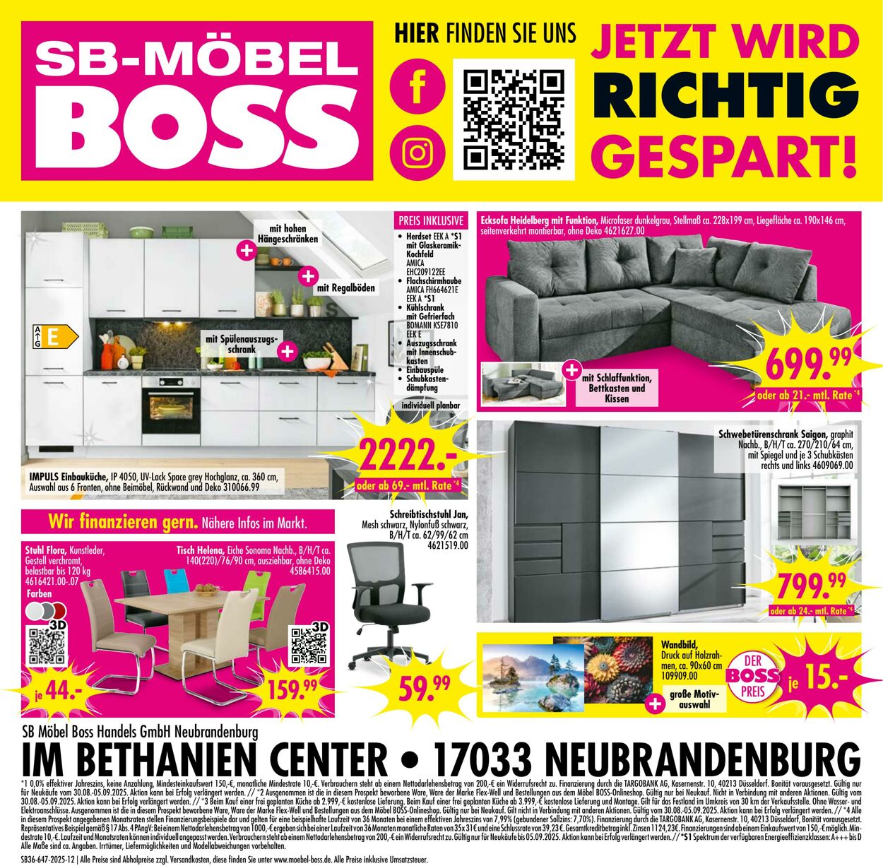 Prospekt SB Möbel Boss 01.09.2025 - 15.09.2025