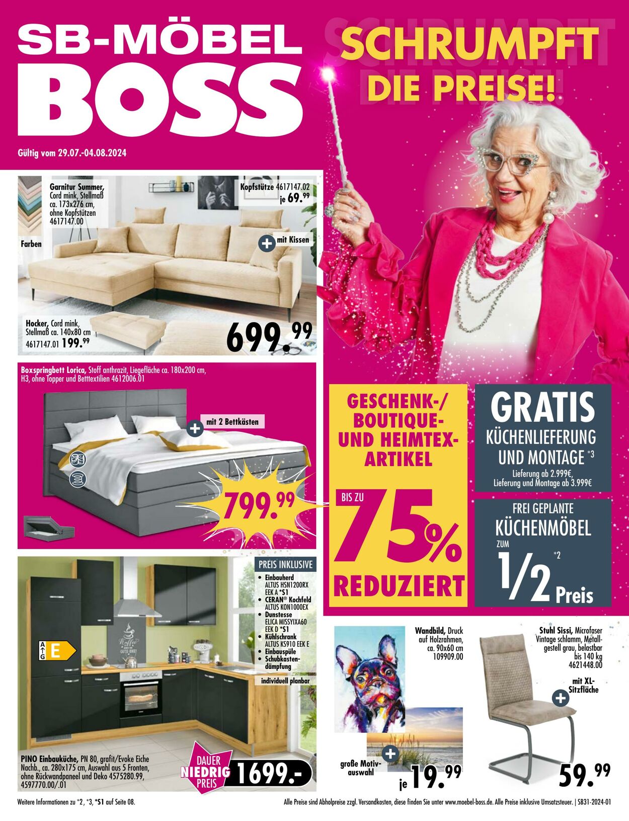 Prospekt SB Möbel Boss 29.07.2024 - 04.08.2024