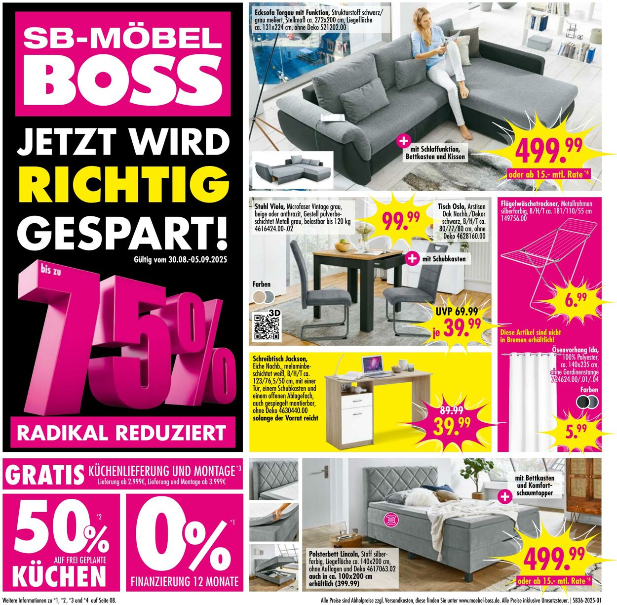 Prospekt SB Möbel Boss 01.09.2025 - 15.09.2025