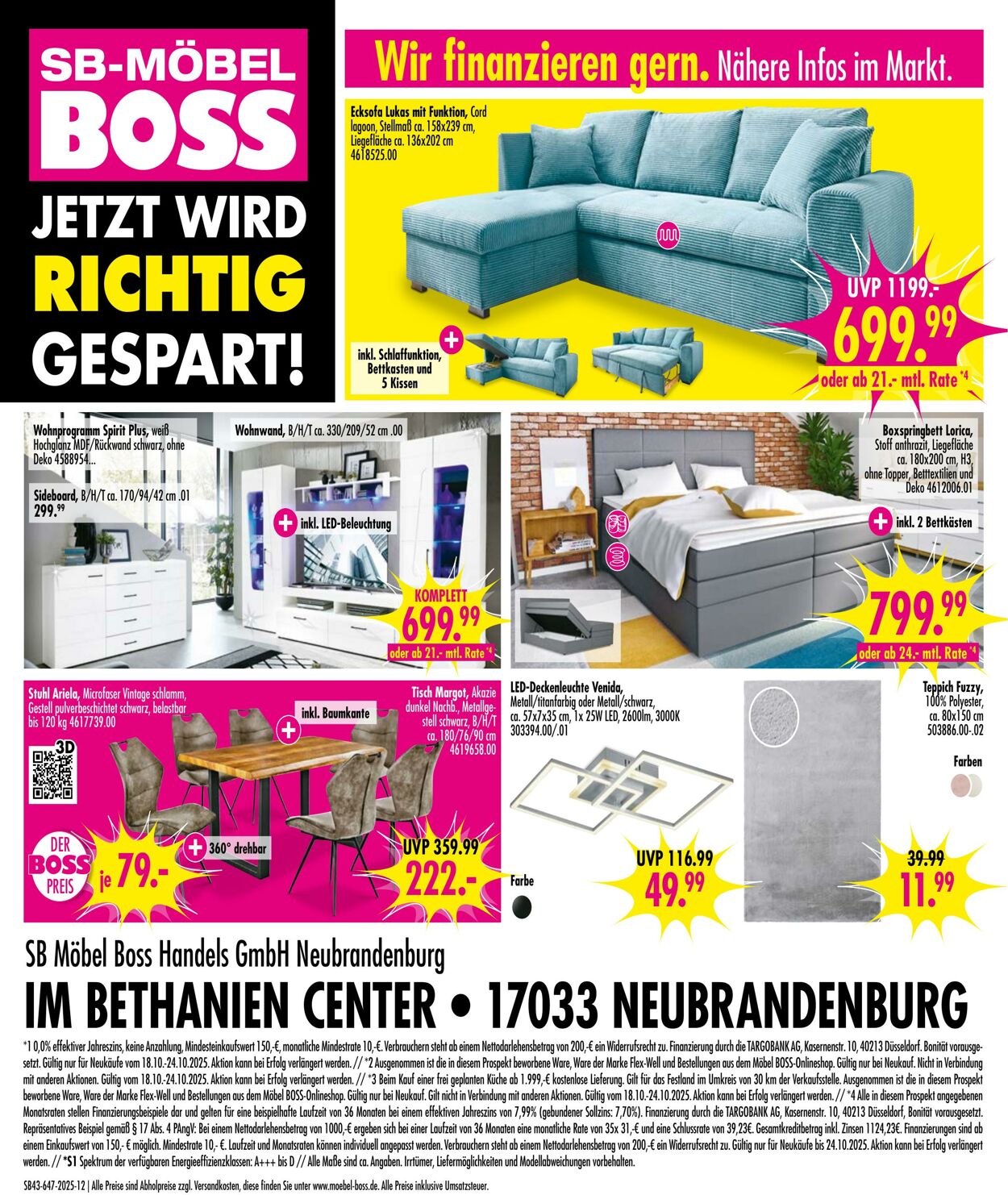 Prospekt SB Möbel Boss 20.10.2025 - 03.11.2025