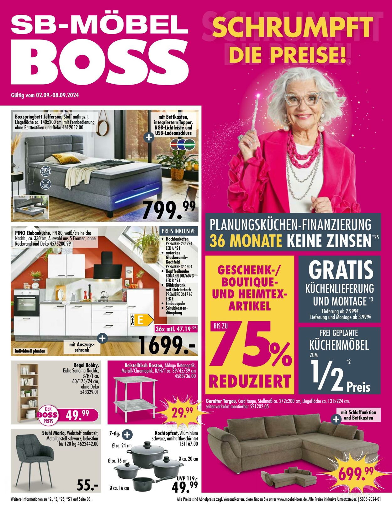 Prospekt SB Möbel Boss 02.09.2024 - 08.09.2024