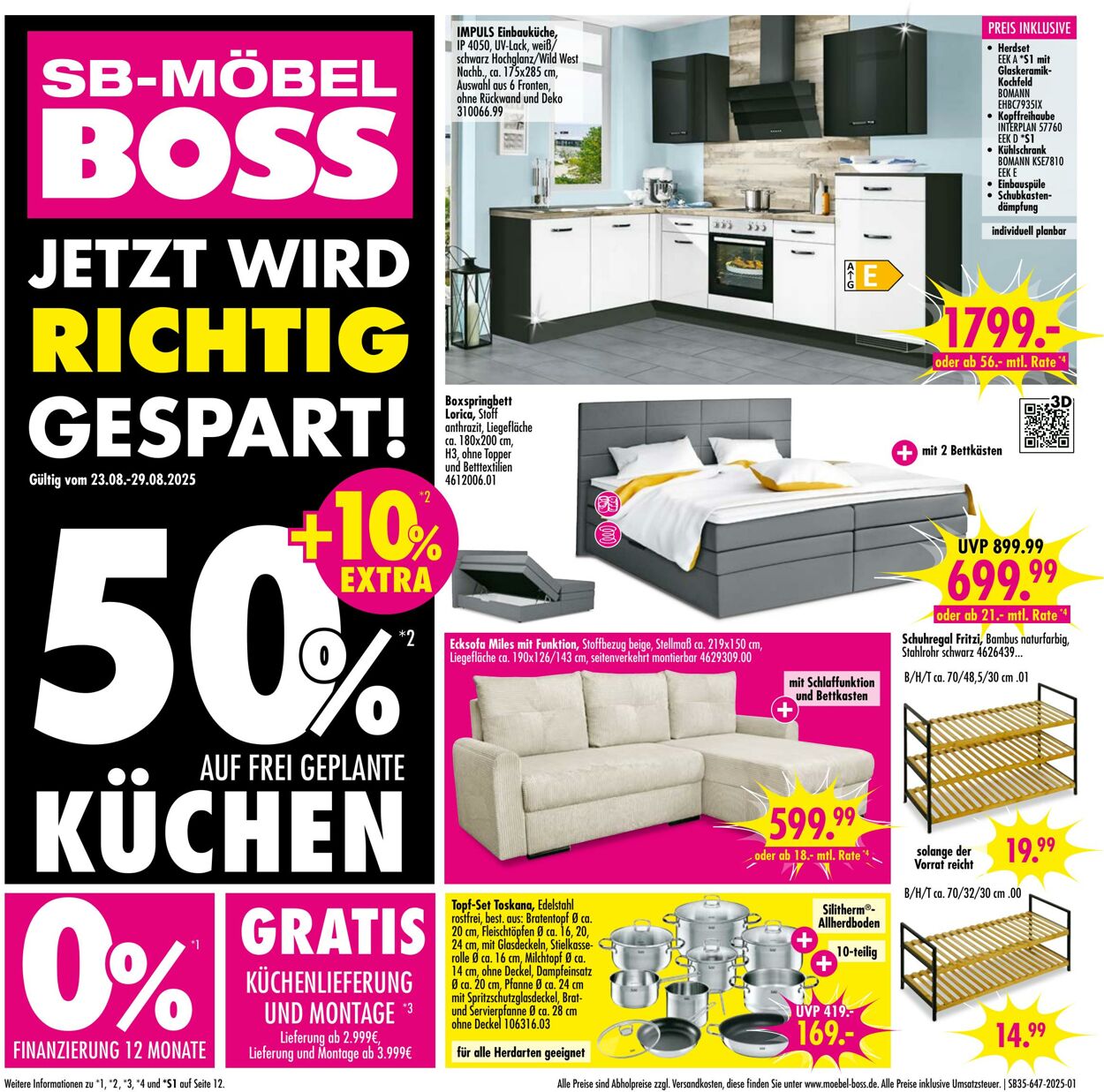 Prospekt SB Möbel Boss 25.08.2025 - 01.09.2025