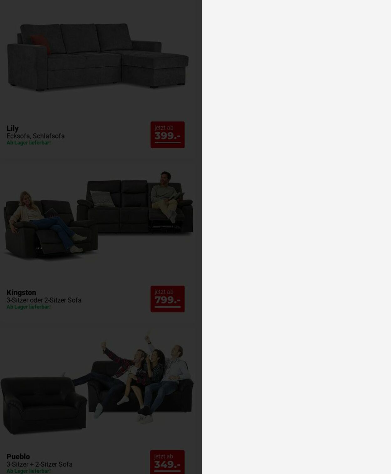 Prospekt Seats and Sofas 11.08.2025 - 20.08.2025