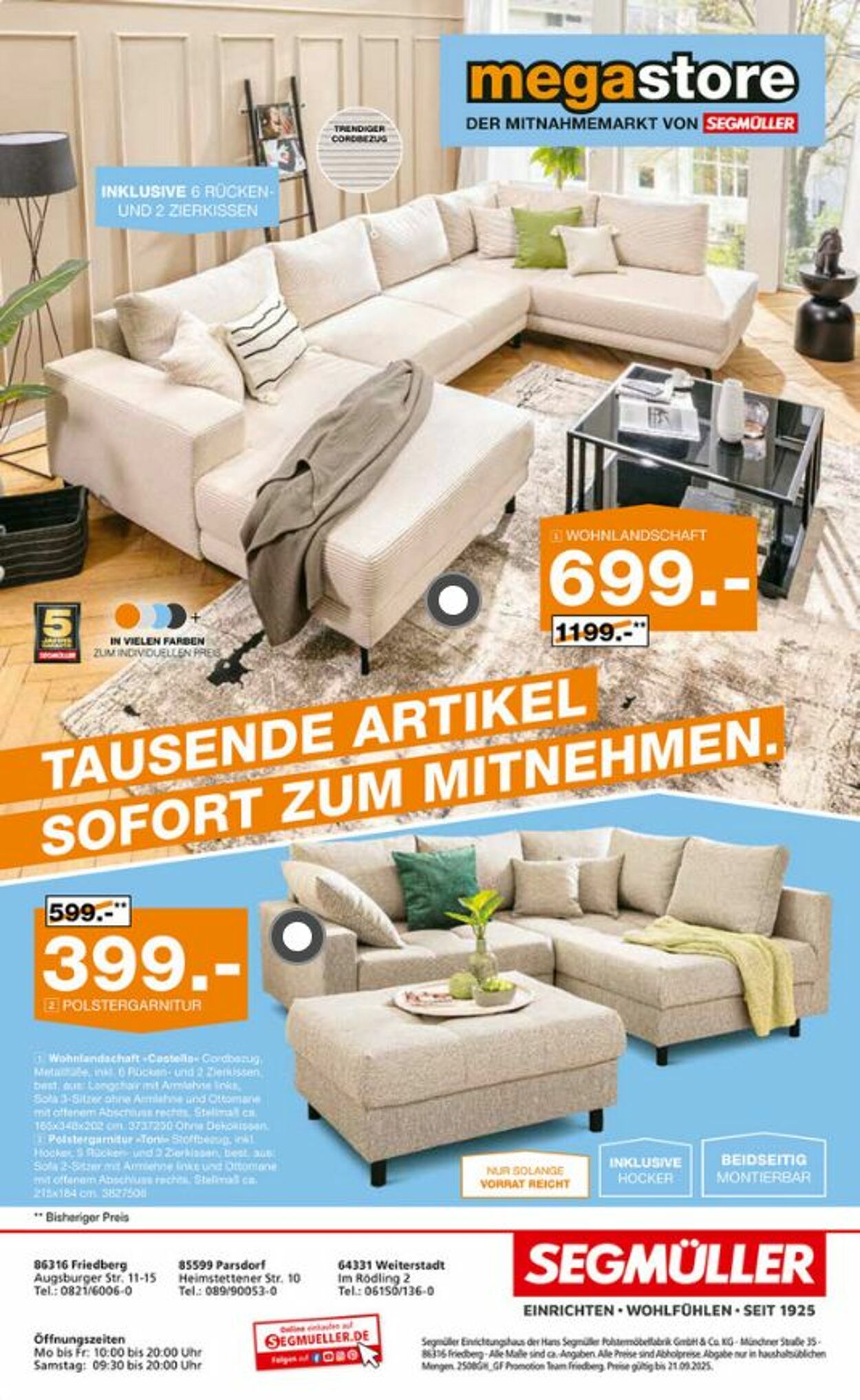 Prospekt SEGMÜLLER 23.08.2025 - 21.09.2025