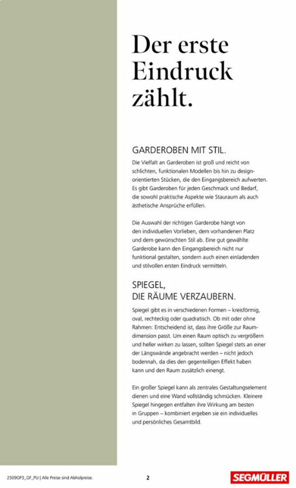 Prospekt SEGMÜLLER 01.09.2025 - 30.11.2025