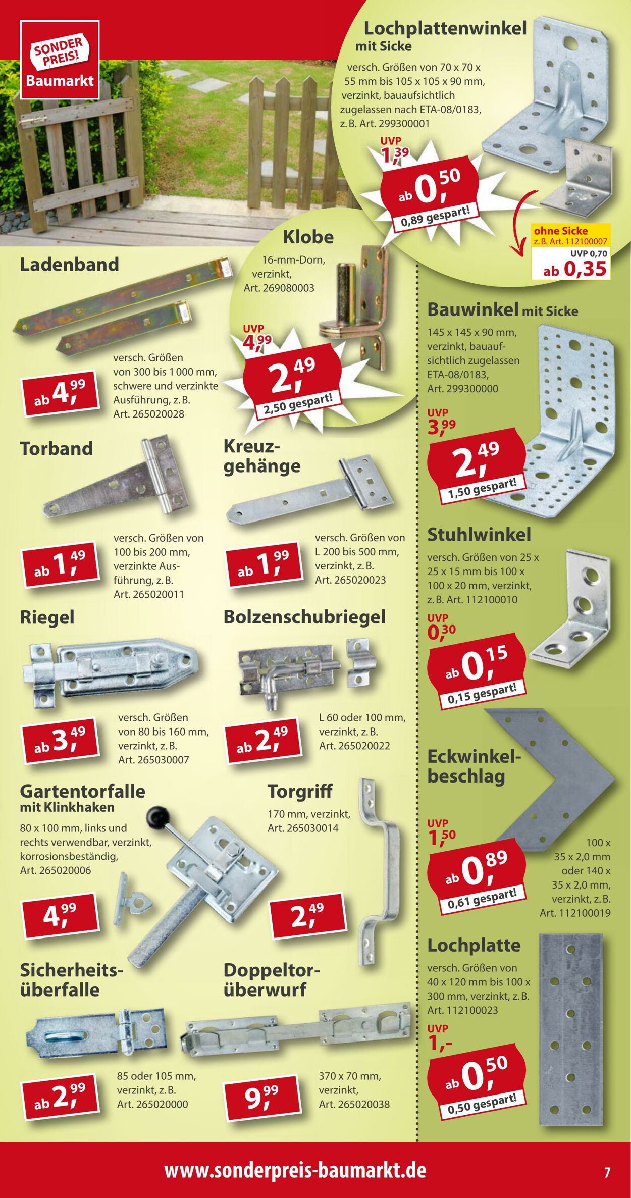 Prospekt Sonderpreis Baumarkt 09.08.2025 - 23.08.2025