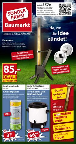 Prospekt Sonderpreis Baumarkt 09.08.2025 - 23.08.2025