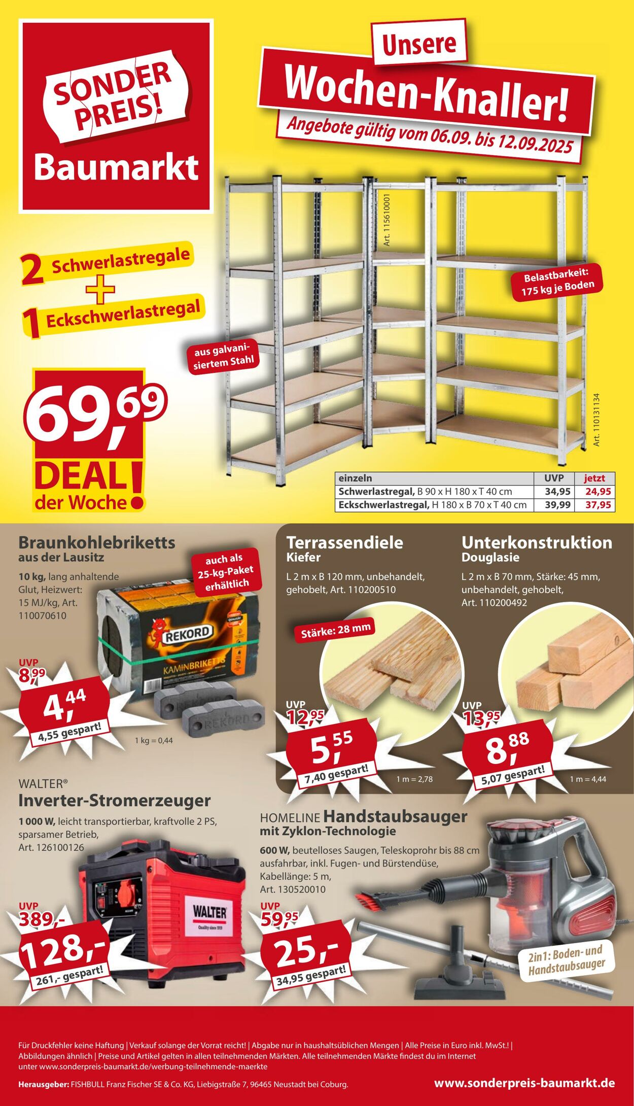 Prospekt Sonderpreis Baumarkt 30.08.2025 - 13.09.2025