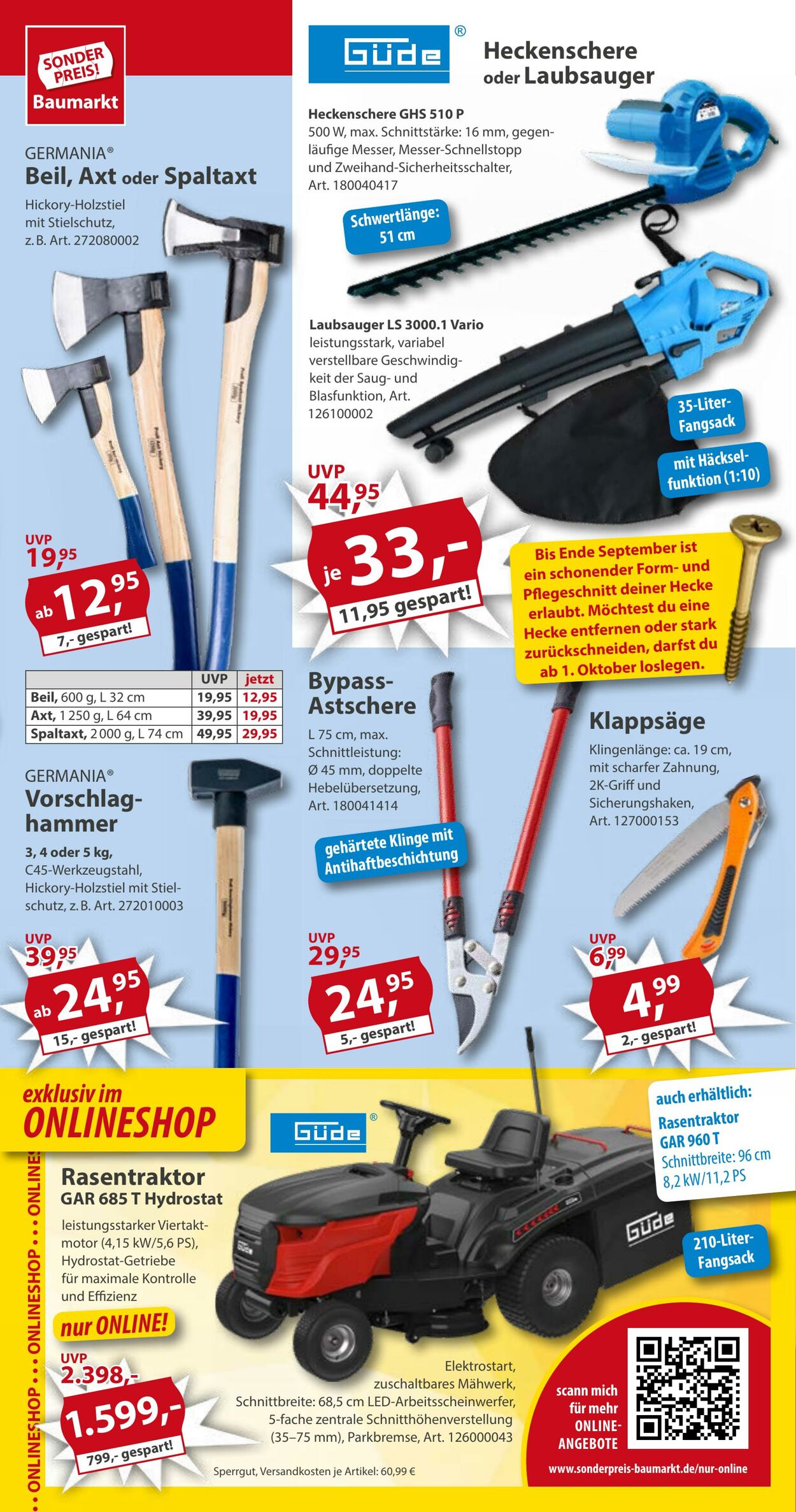Prospekt Sonderpreis Baumarkt 06.09.2025 - 20.09.2025