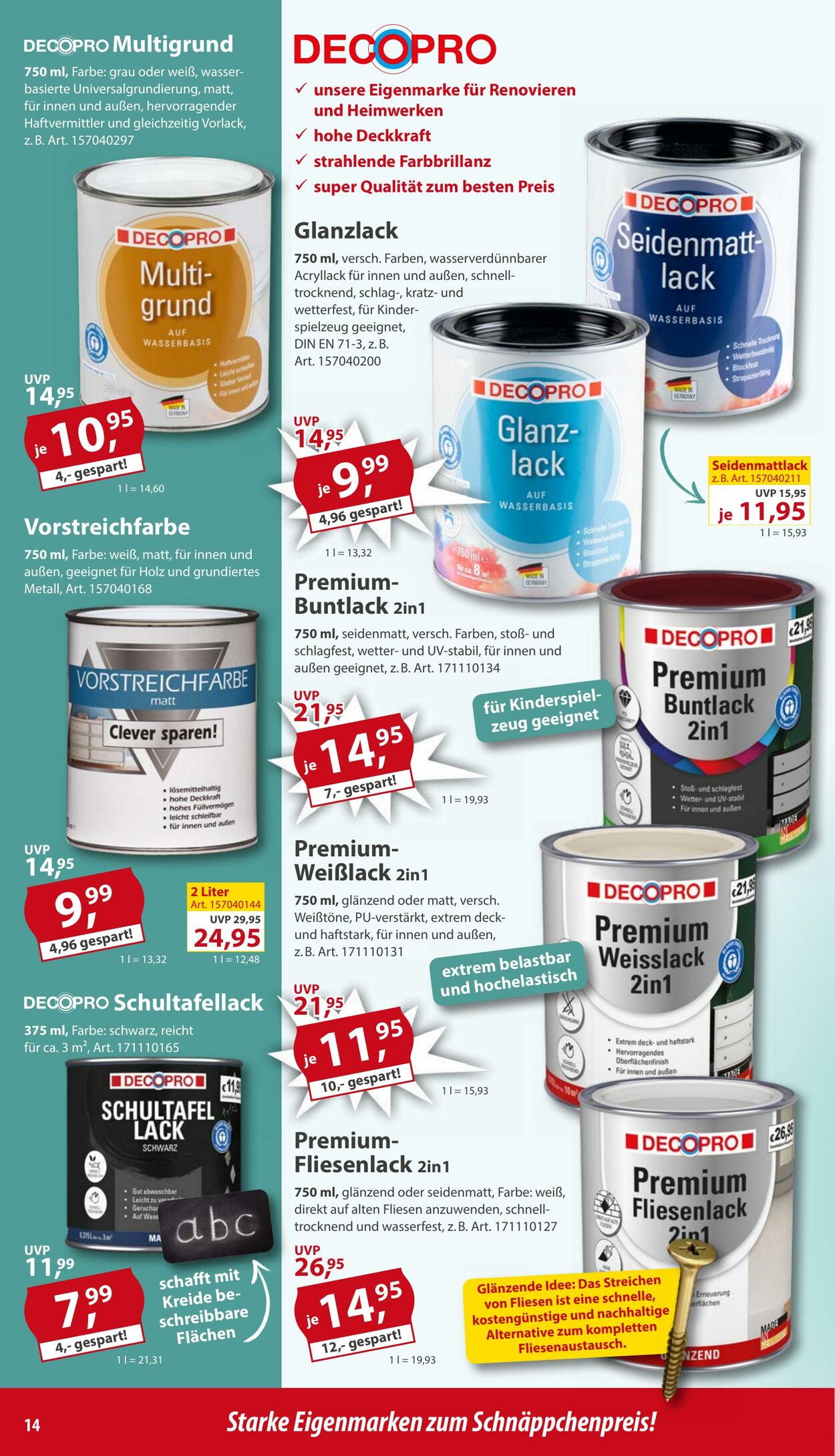 Prospekt Sonderpreis Baumarkt 20.09.2025 - 04.10.2025