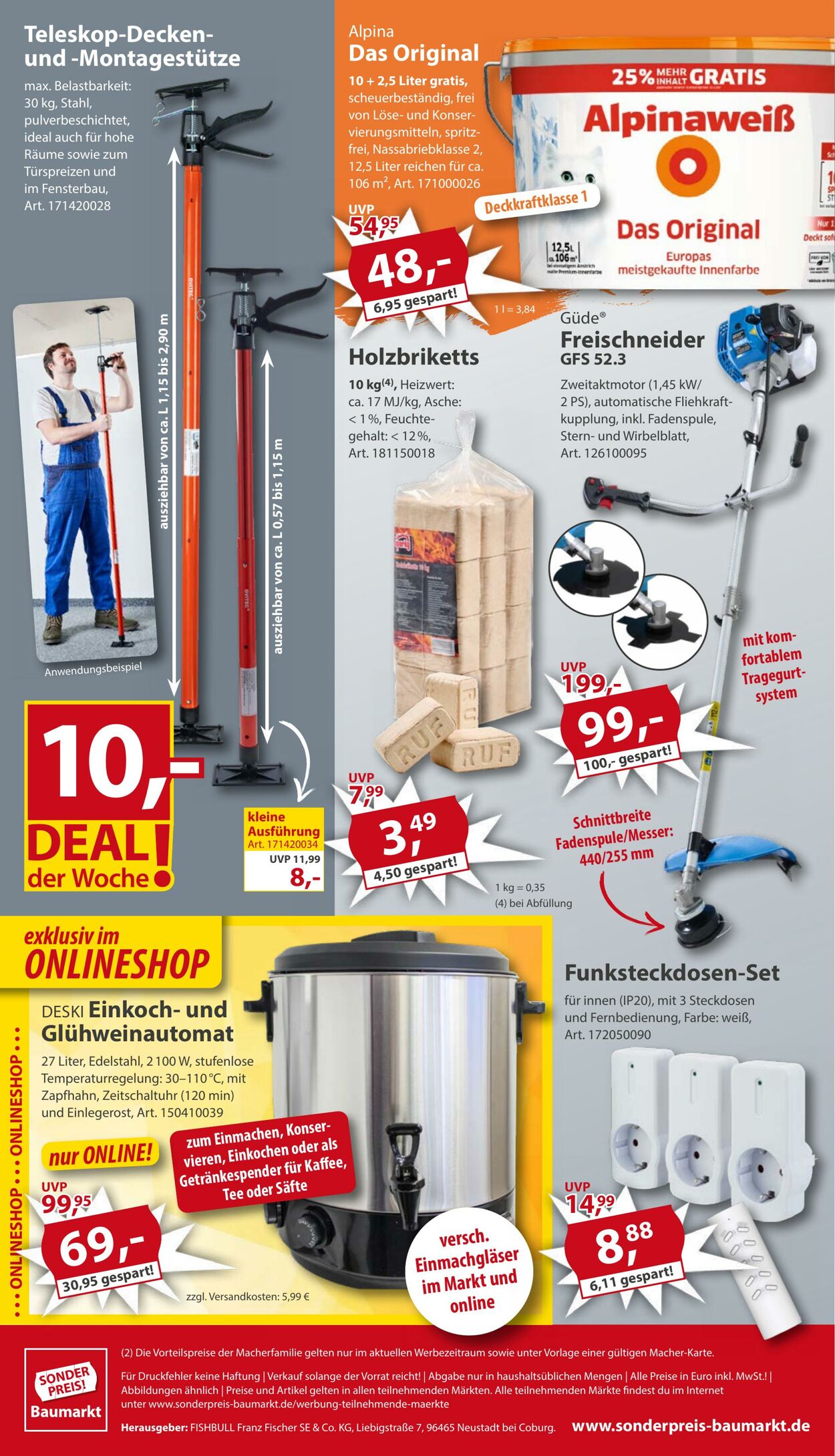 Prospekt Sonderpreis Baumarkt 20.09.2025 - 04.10.2025