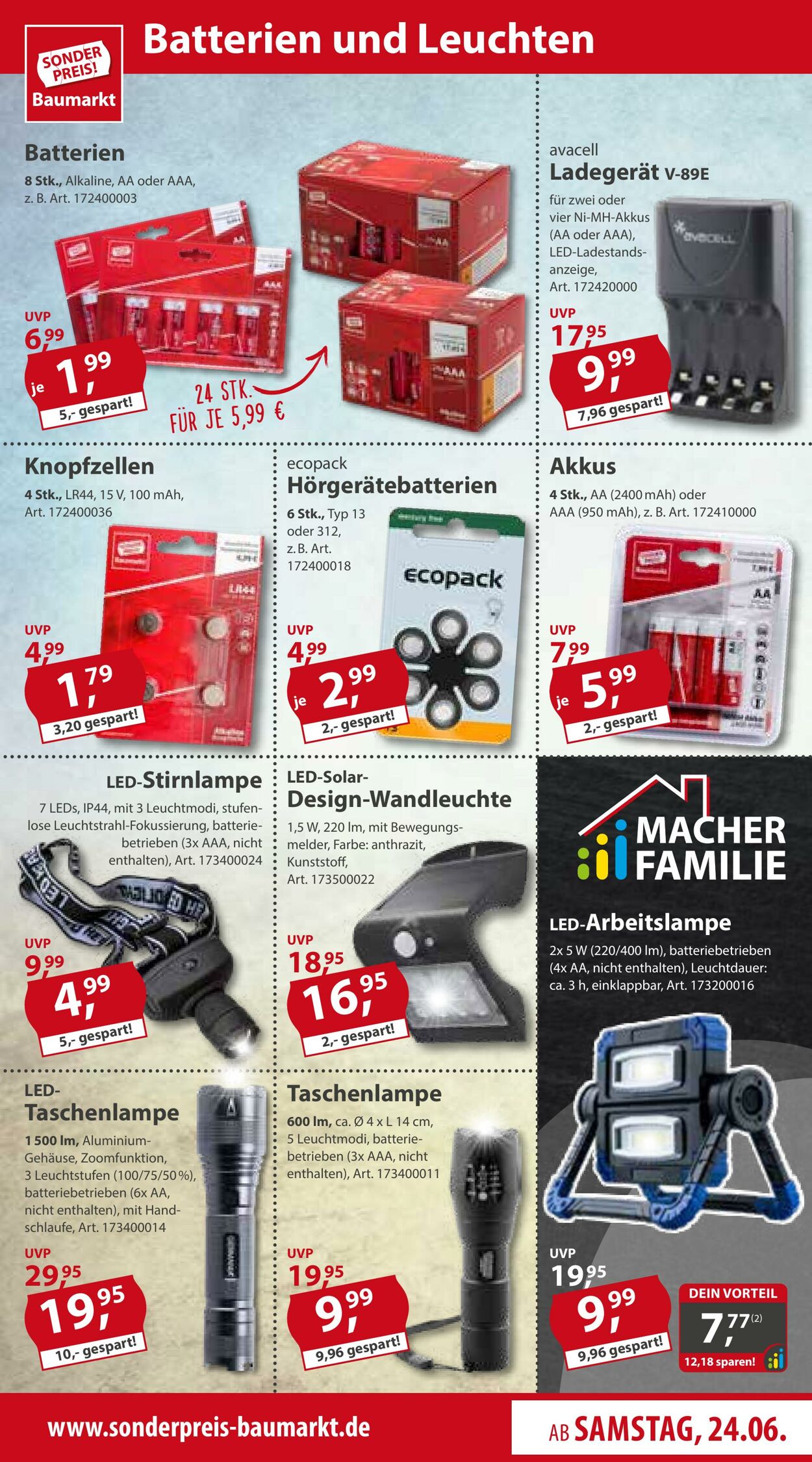 Prospekt Sonderpreis Baumarkt 24.06.2023 - 30.06.2023