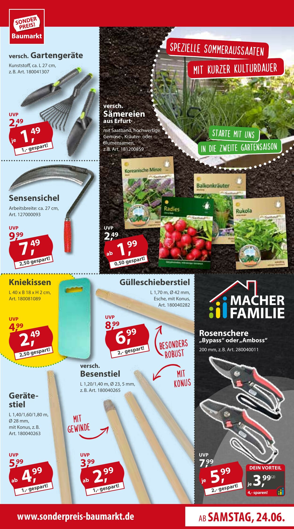 Prospekt Sonderpreis Baumarkt 24.06.2023 - 30.06.2023