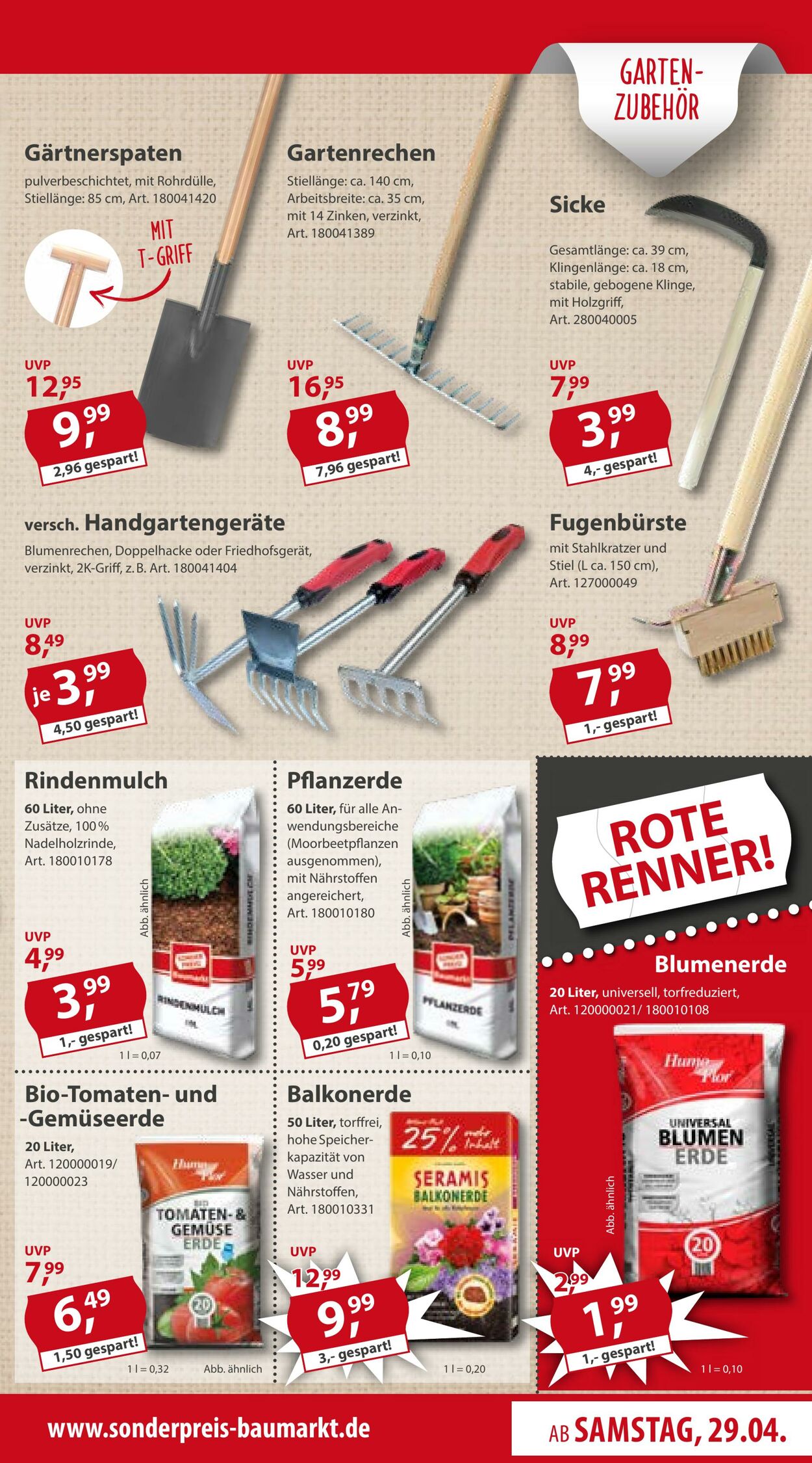 Prospekt Sonderpreis Baumarkt 29.04.2023 - 05.05.2023