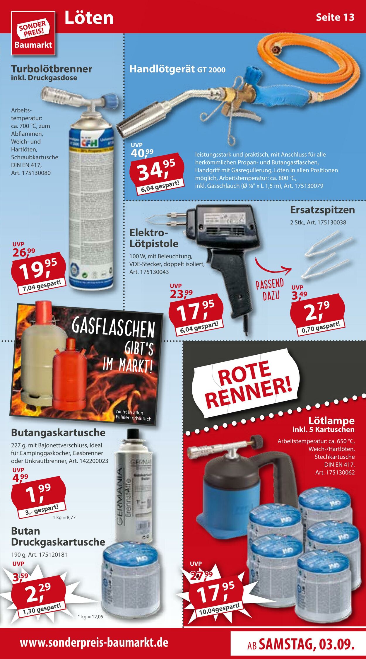 Prospekt Sonderpreis Baumarkt 03.09.2022 - 09.09.2022