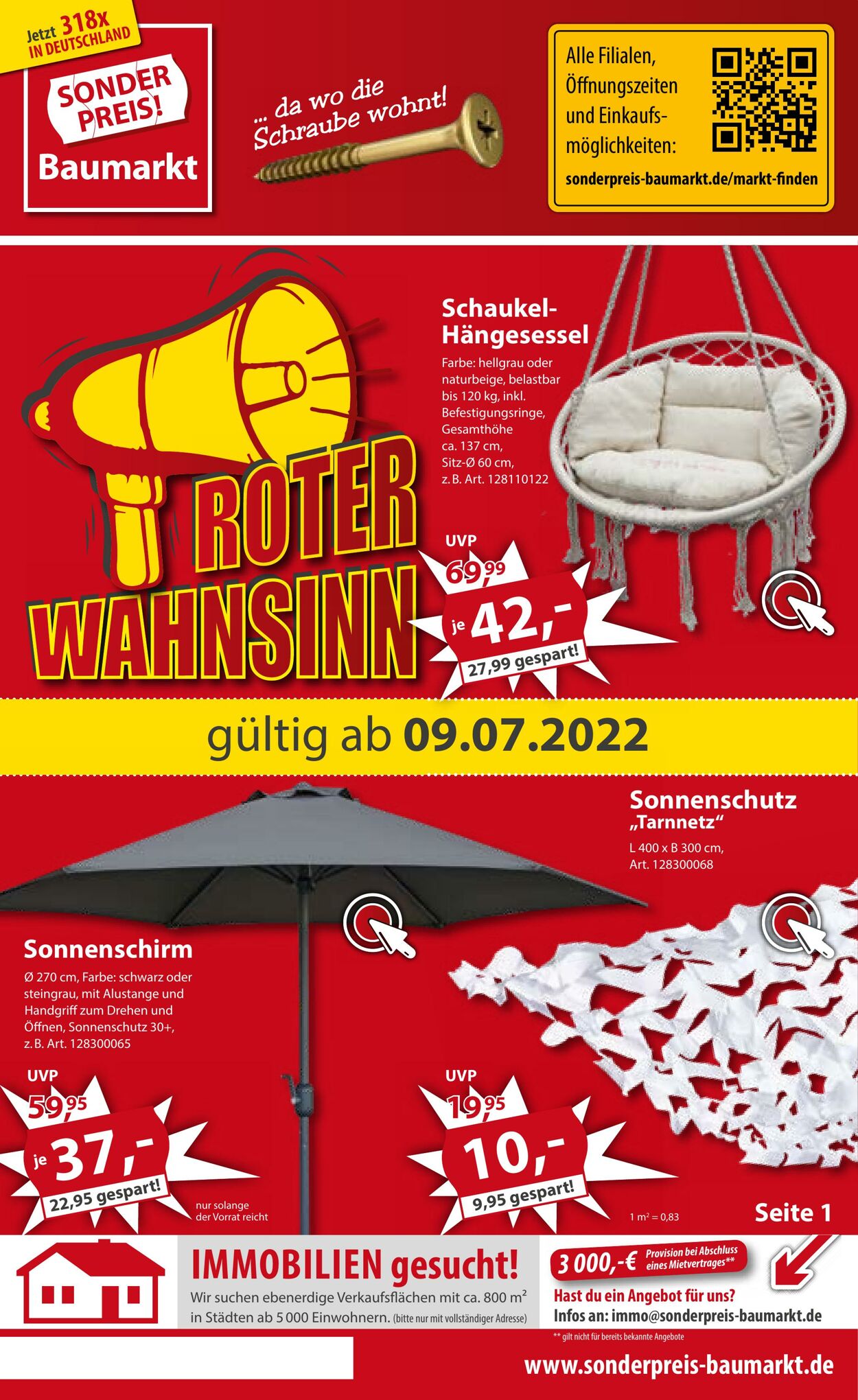 Prospekt Sonderpreis Baumarkt 09.07.2022 - 15.07.2022