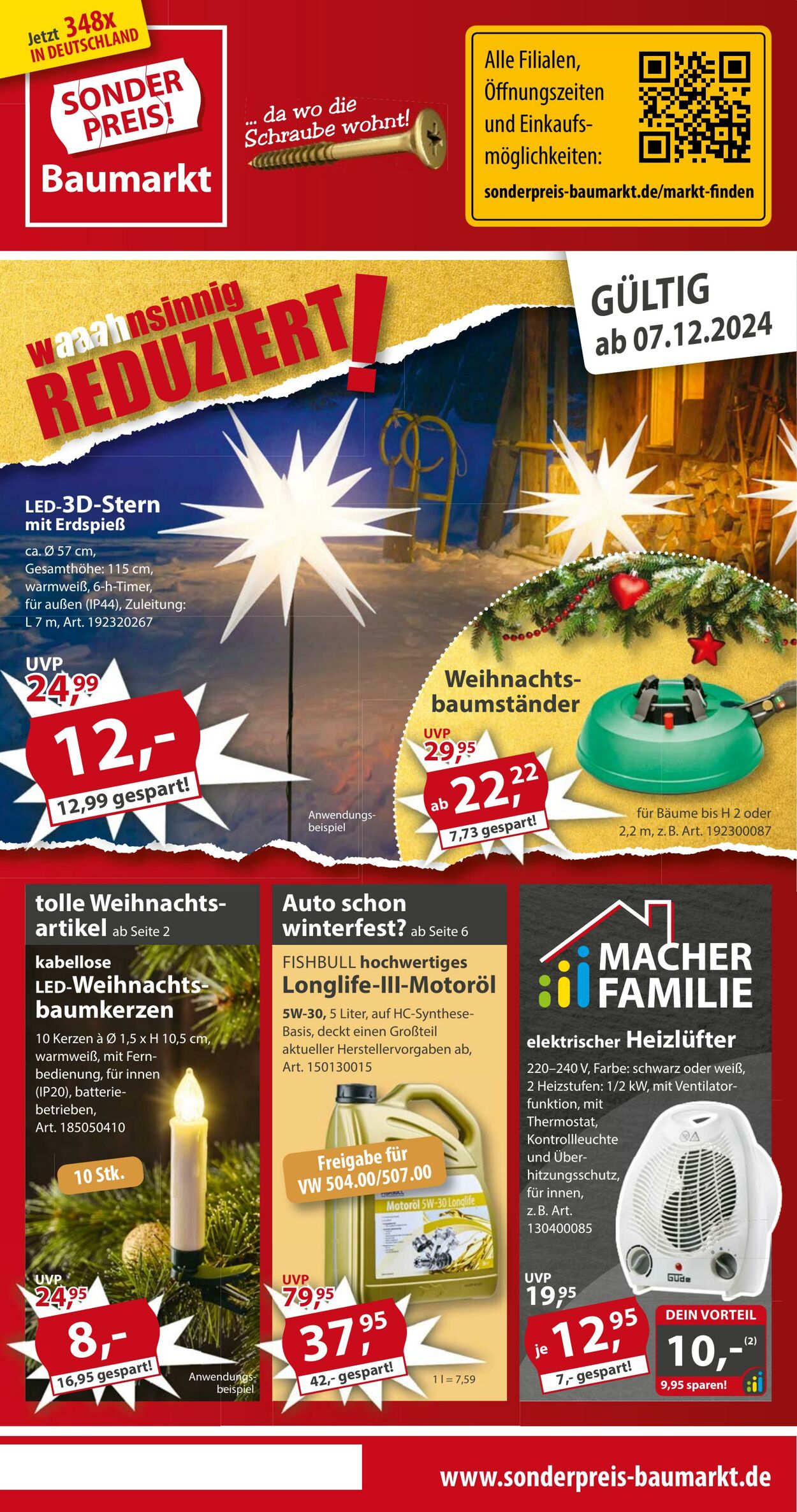 Prospekt Sonderpreis Baumarkt 07.12.2024 - 14.12.2024