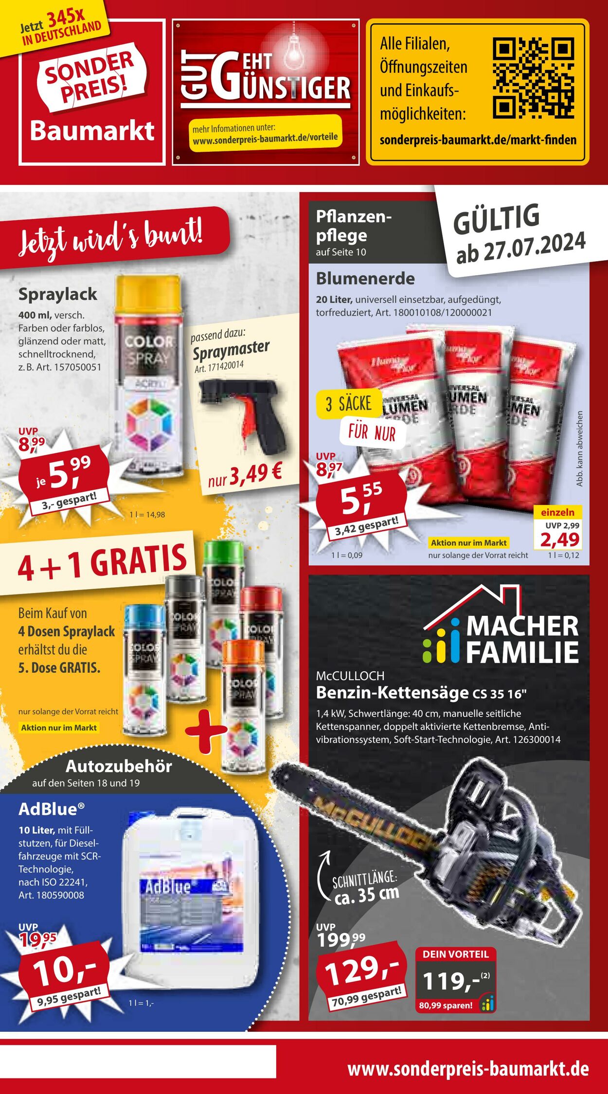 Prospekt Sonderpreis Baumarkt 27.07.2024 - 03.08.2024